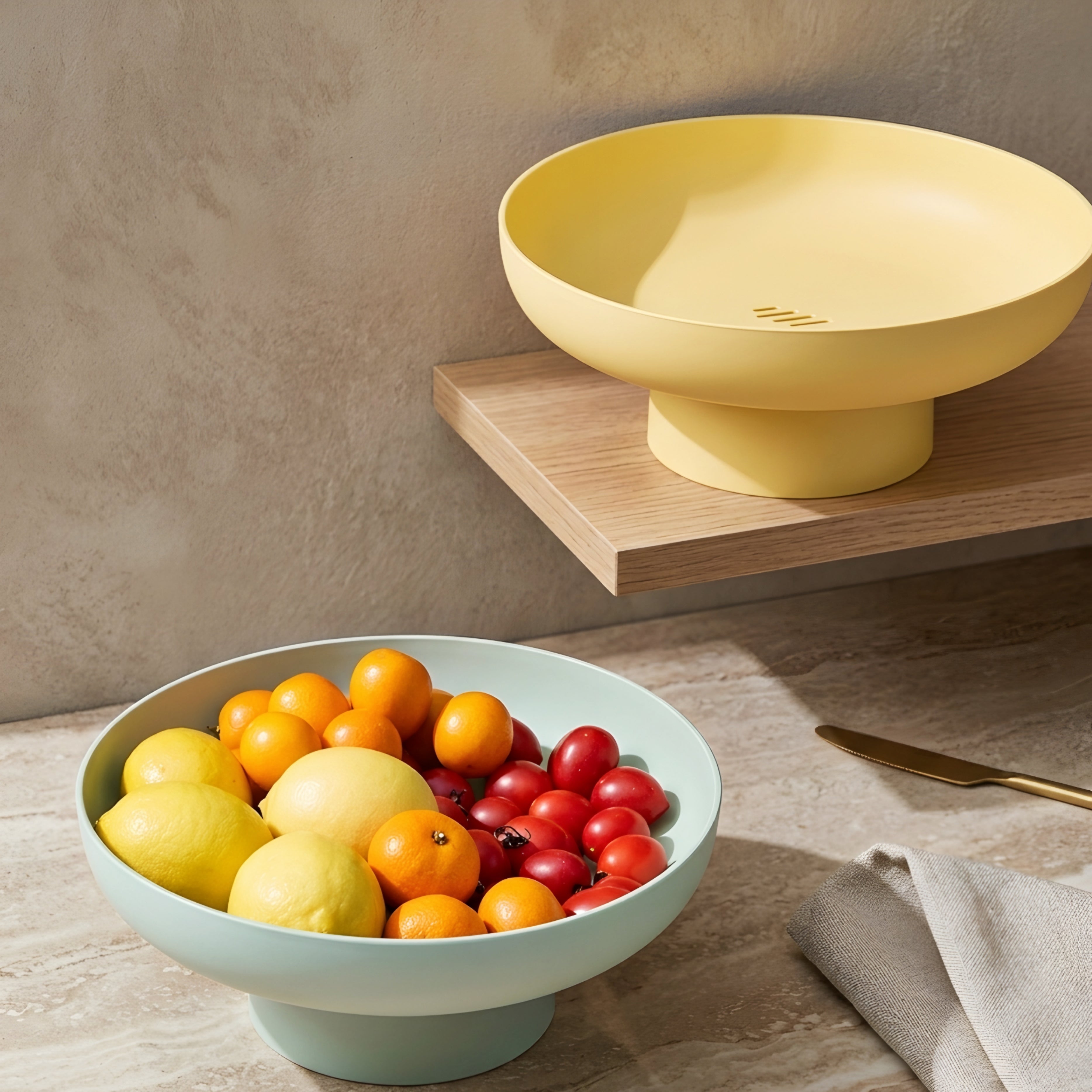 Ambrose Pedestal Fruit Bowl – Modern Ceramic Raised Serving Dish Kitchen Counter Decorative Storage
