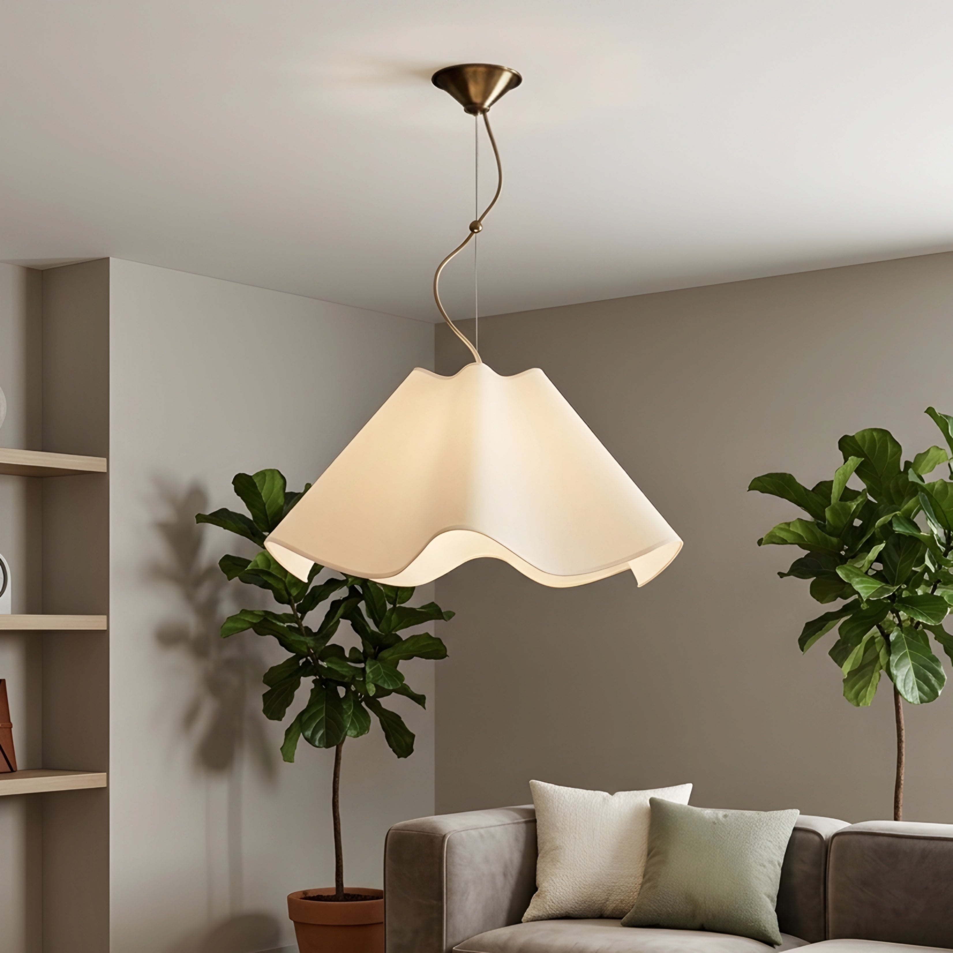 Velari Wave Pendant Light – Modern Frosted Glass Chandelier Dining Room Kitchen Island Ceiling Lighting