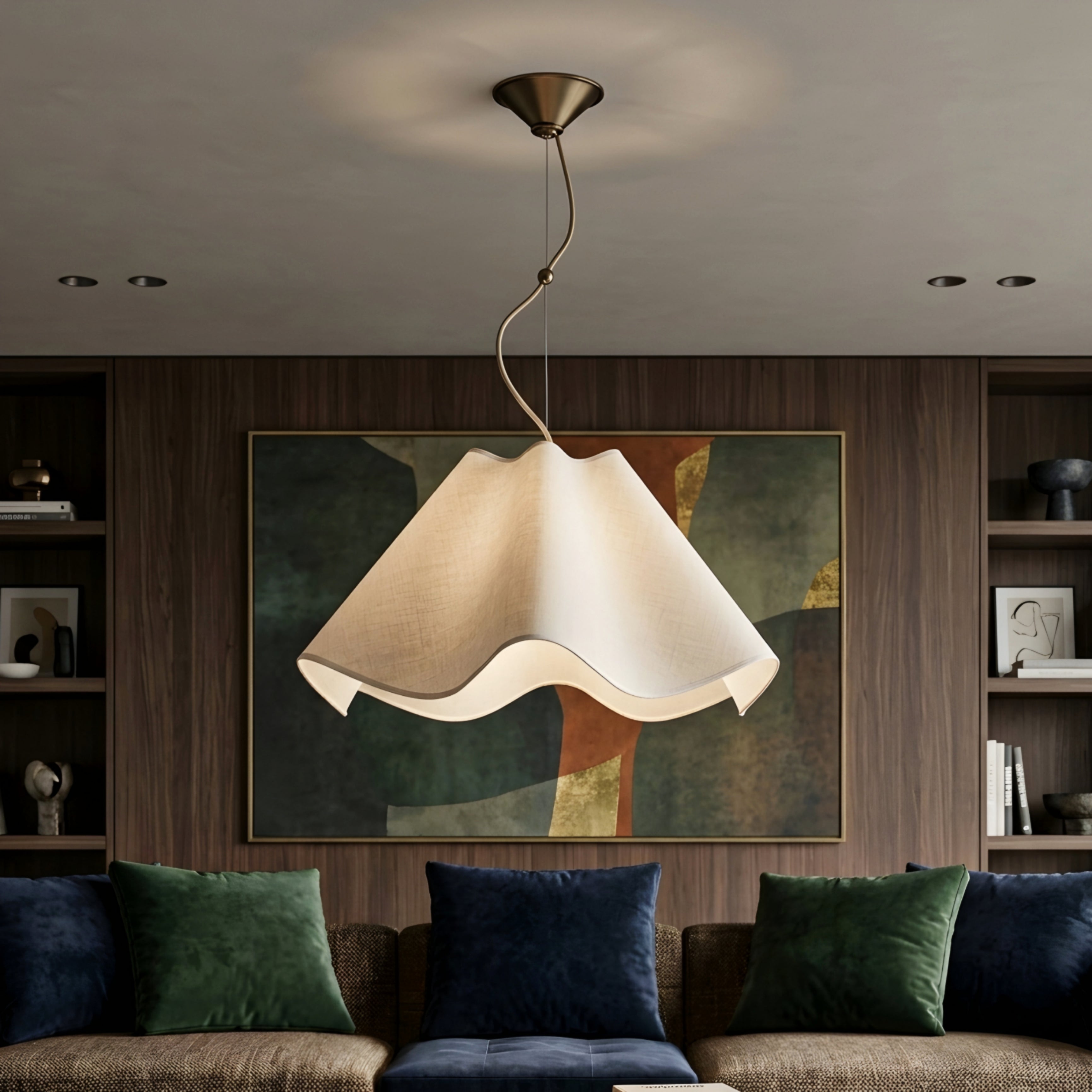 Velari Wave Pendant Light – Modern Frosted Glass Chandelier Dining Room Kitchen Island Ceiling Lighting