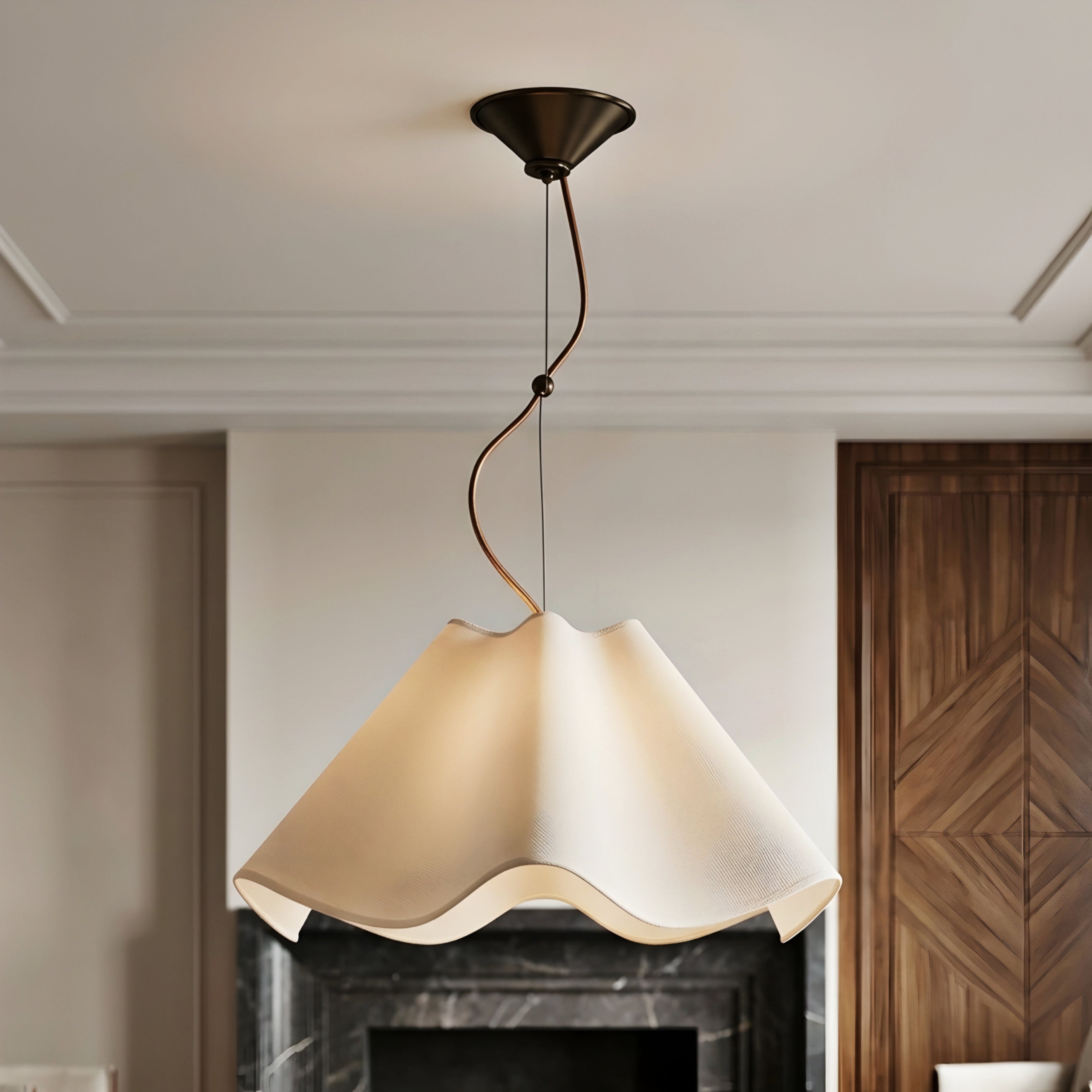 Velari Wave Pendant Light – Modern Frosted Glass Chandelier Dining Room Kitchen Island Ceiling Lighting