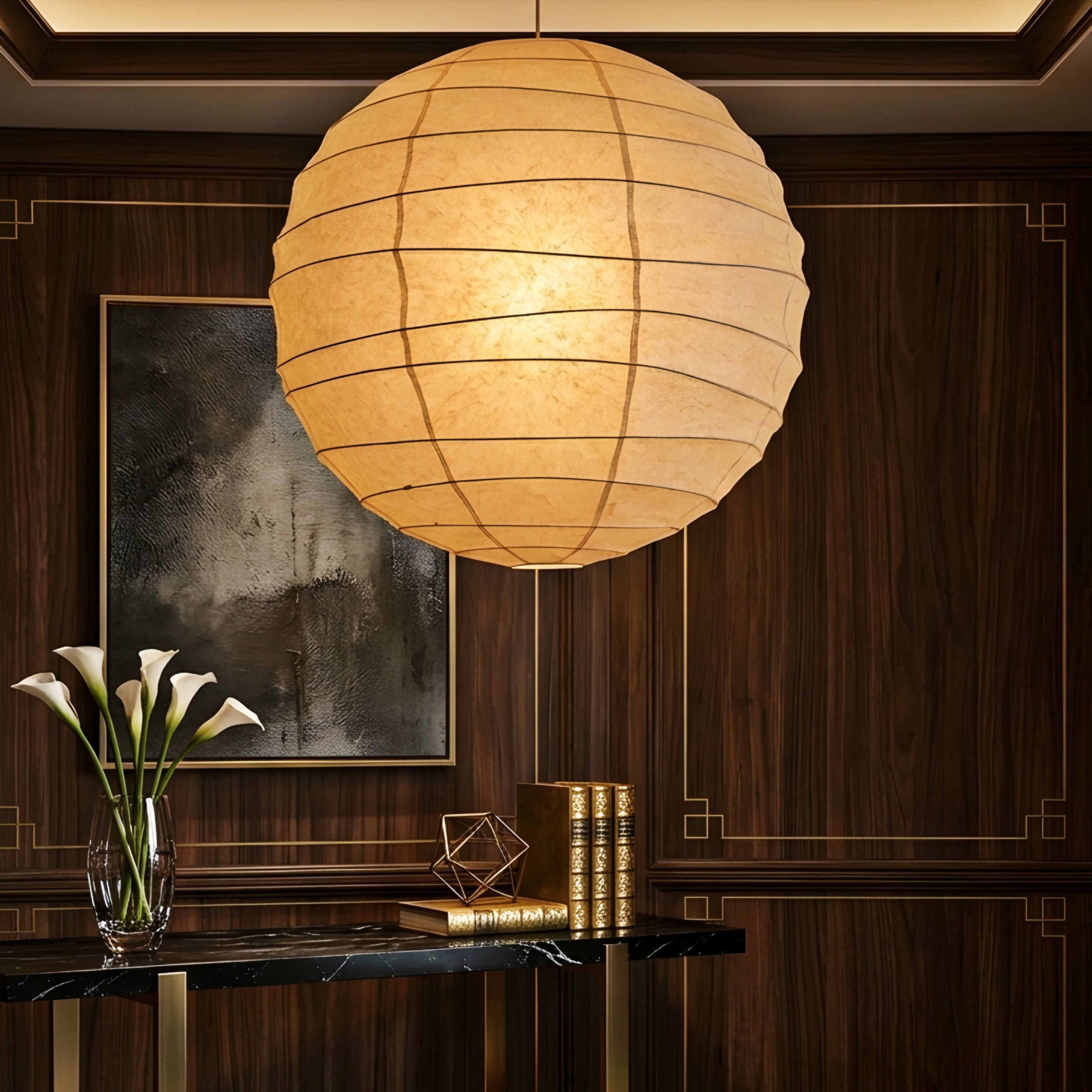 Orbiso Paper Floor Lamp – Japanese Paper Lantern Standing Light Living Room Bedroom Decorative Lighting
