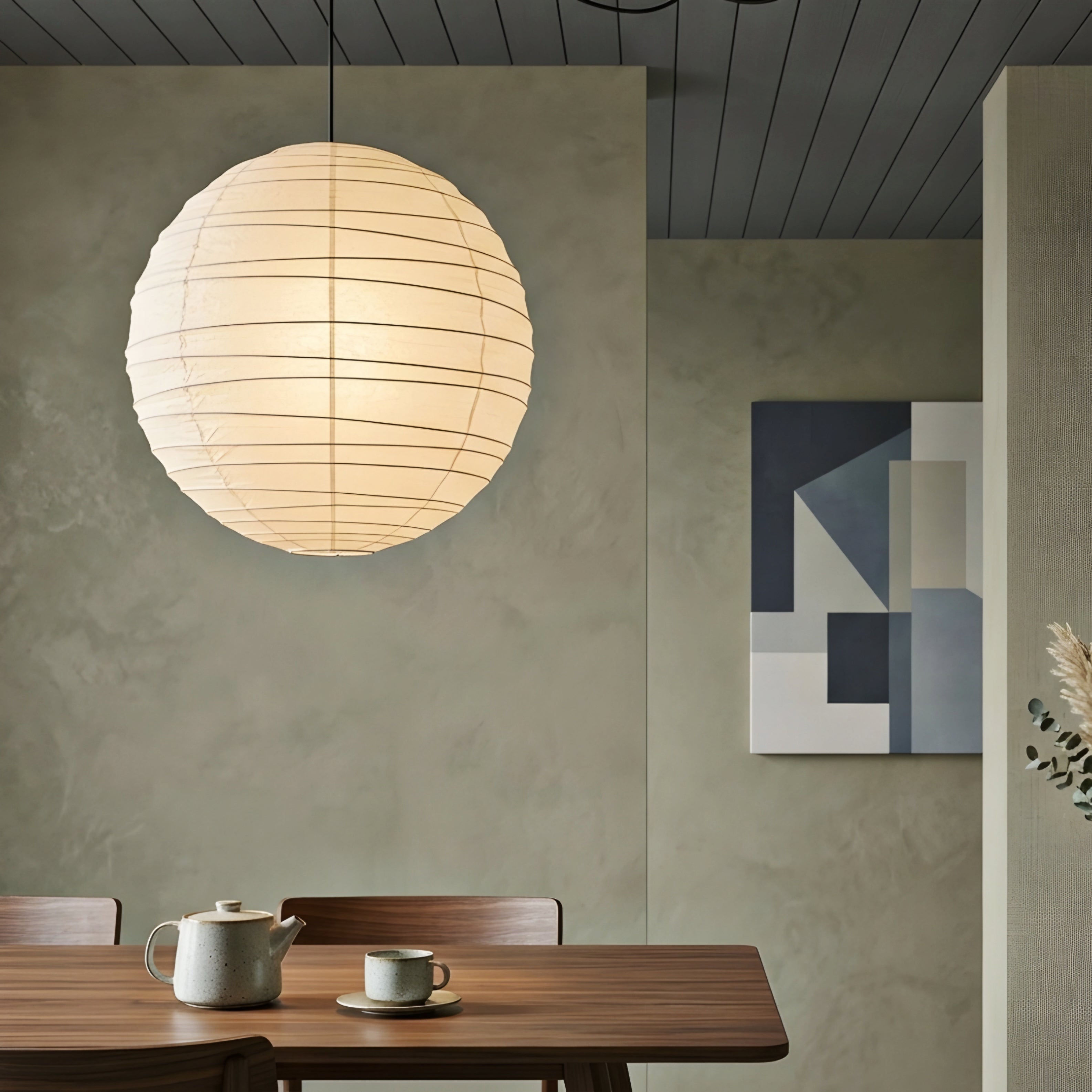 Orbiso Paper Floor Lamp – Japanese Paper Lantern Standing Light Living Room Bedroom Decorative Lighting