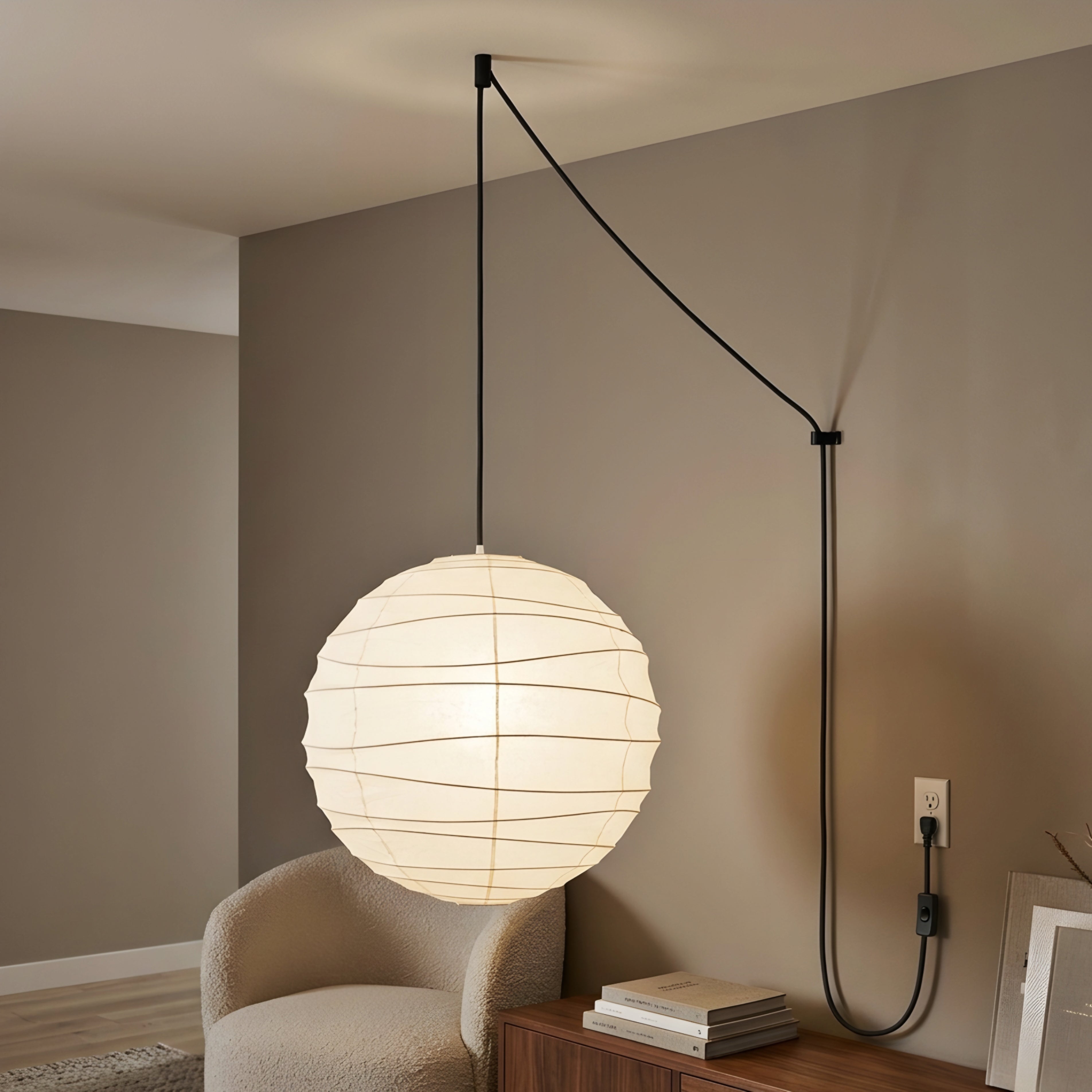 Orbiso Paper Floor Lamp – Japanese Paper Lantern Standing Light Living Room Bedroom Decorative Lighting