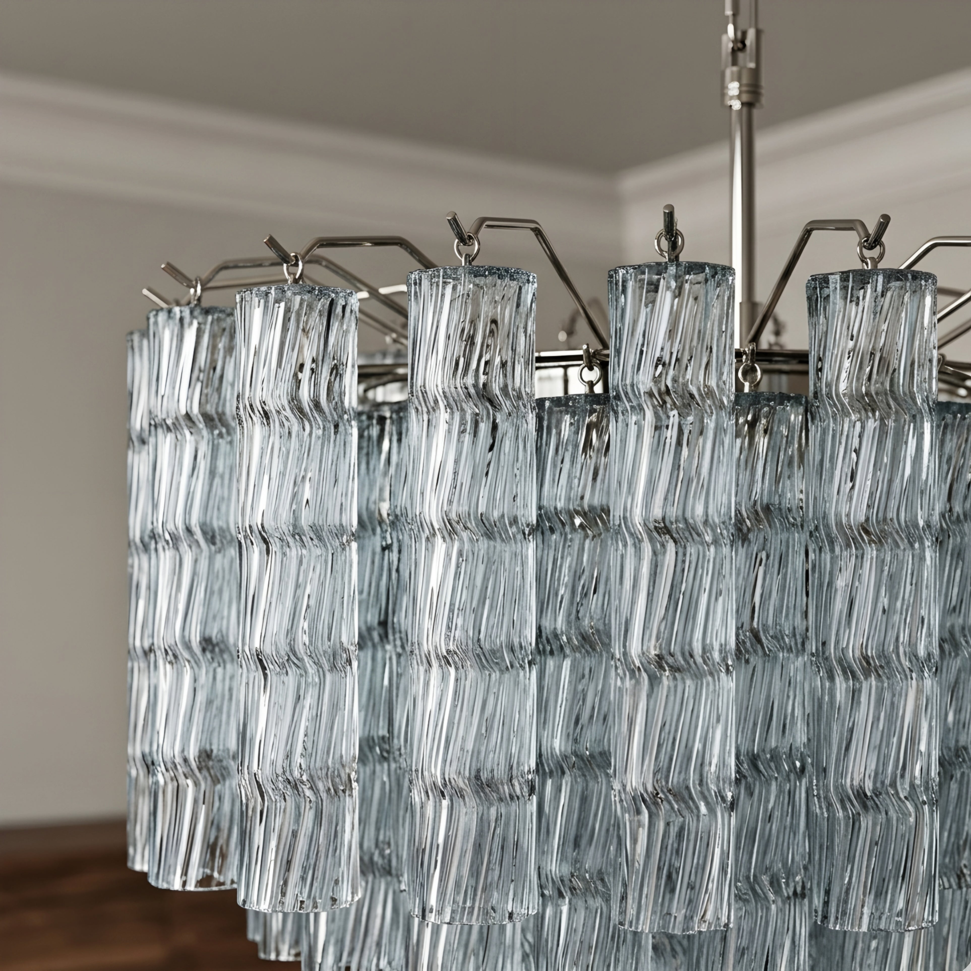 Cascara Tiered Chandelier – Glass Crystal Pendant Light Dining Room Living Room Decorative Lighting