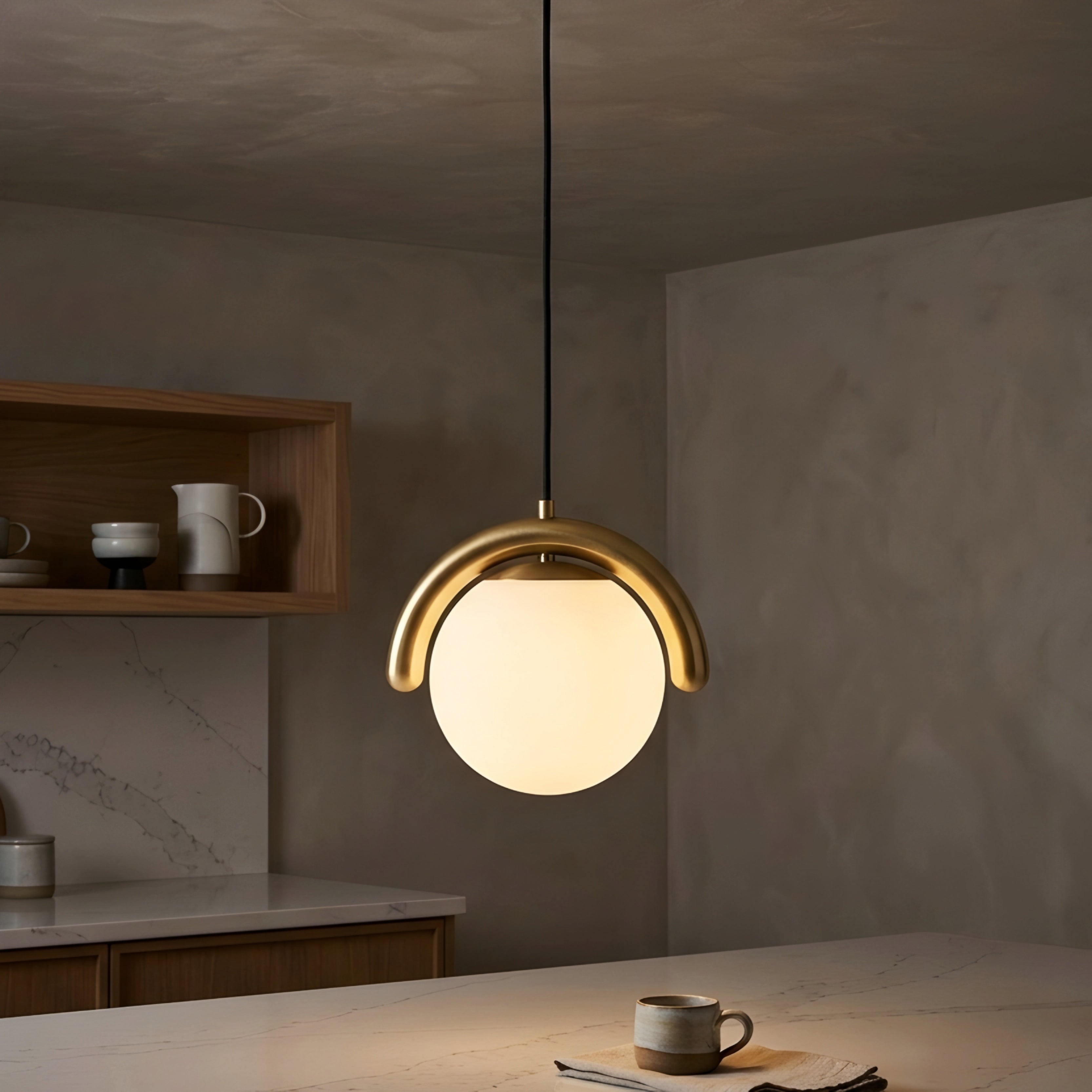 Undara Wave Pendant Light – Linear Dining Room Kitchen Island Chandelier Globe Decorative Lighting