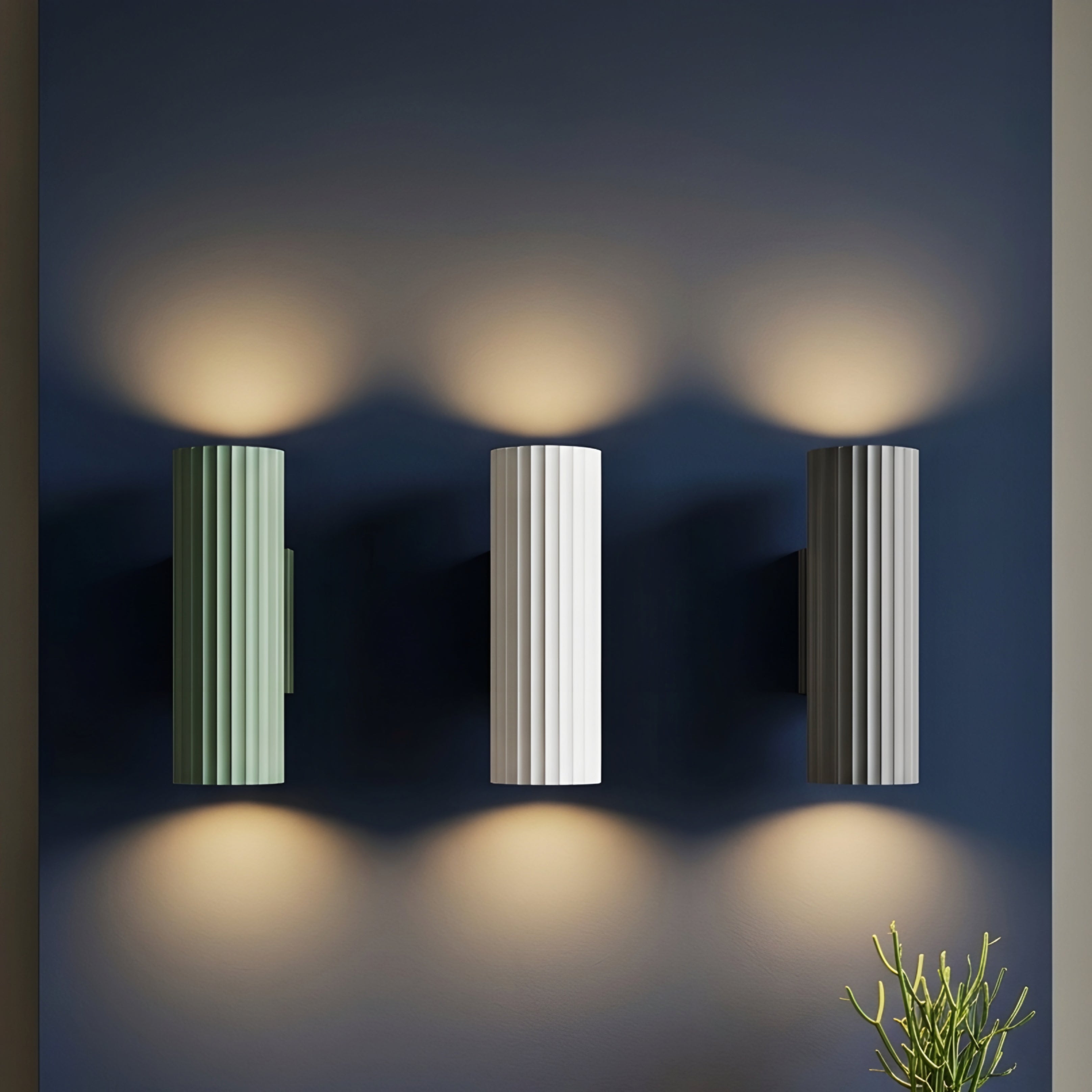 Corvel Wall Sconce – Modern Green Fluted Cylinder Decorative Lighting Bedroom Living Room