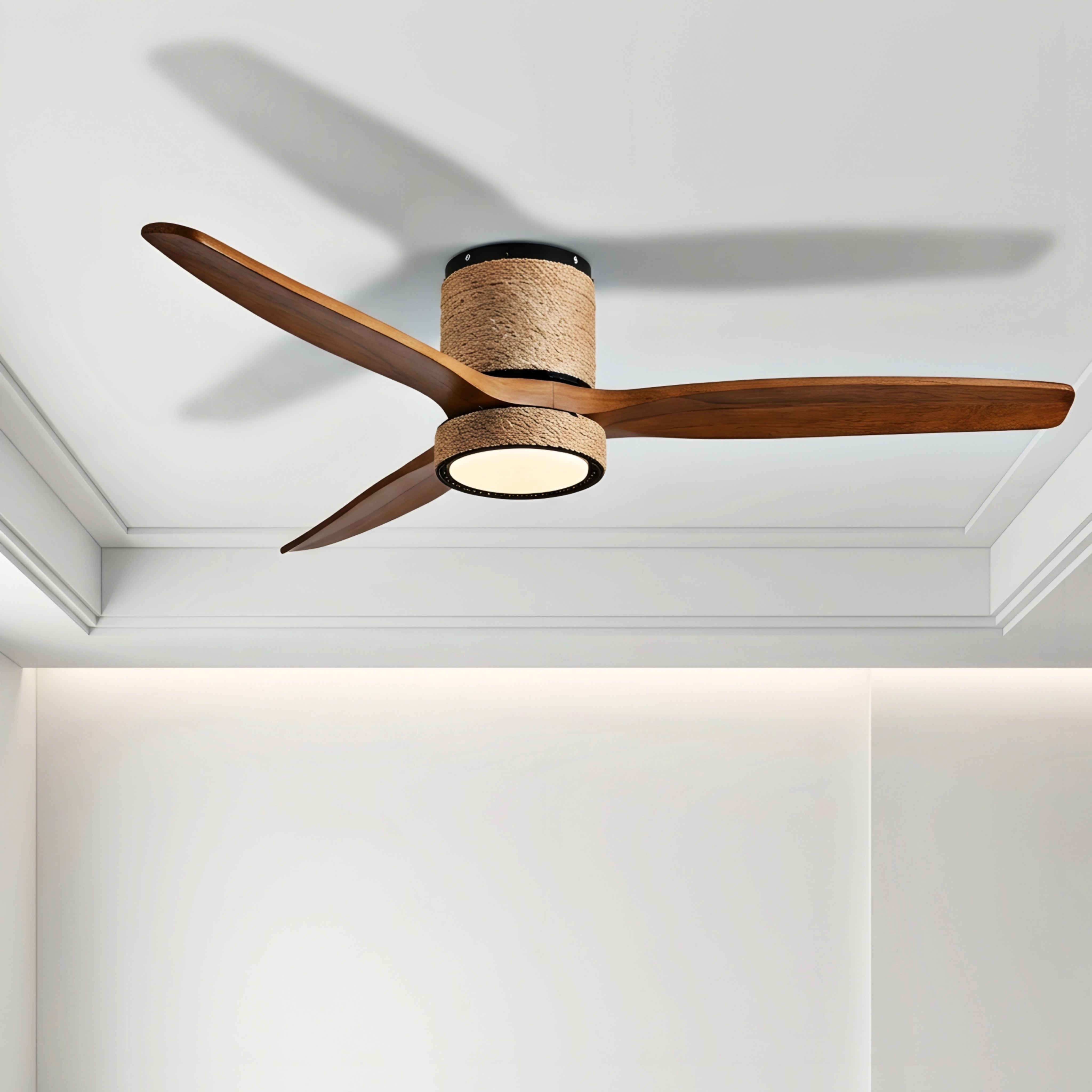 Cordova Breeze Ceiling Fan – Low Profile LED Light Wood Blade Flush Mount Boho Coastal Bedroom Living Room