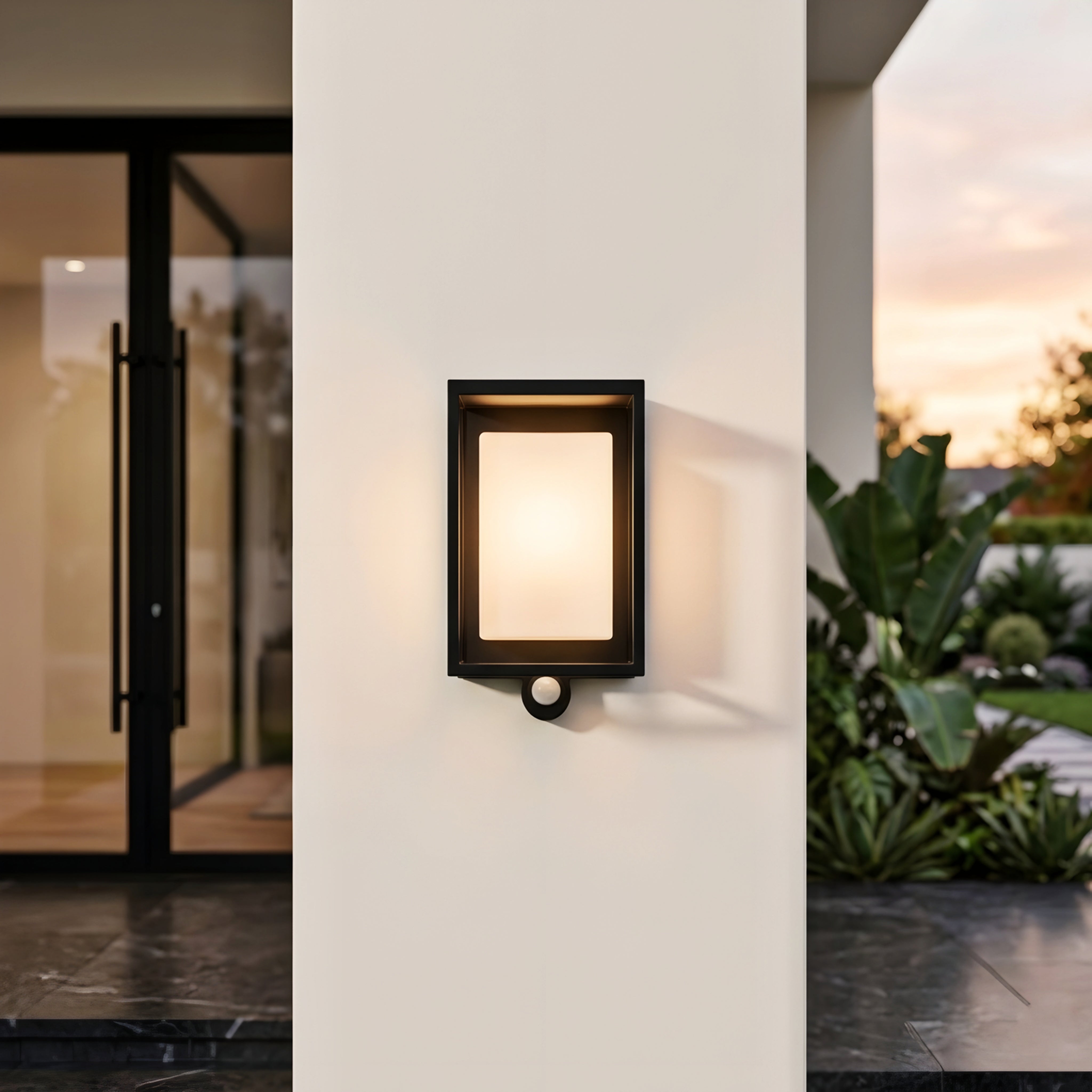 Caldex Frame Wall Sconce – Black Metal Cage Decorative Lighting Warm Fabric Shade Living Room Bedroom