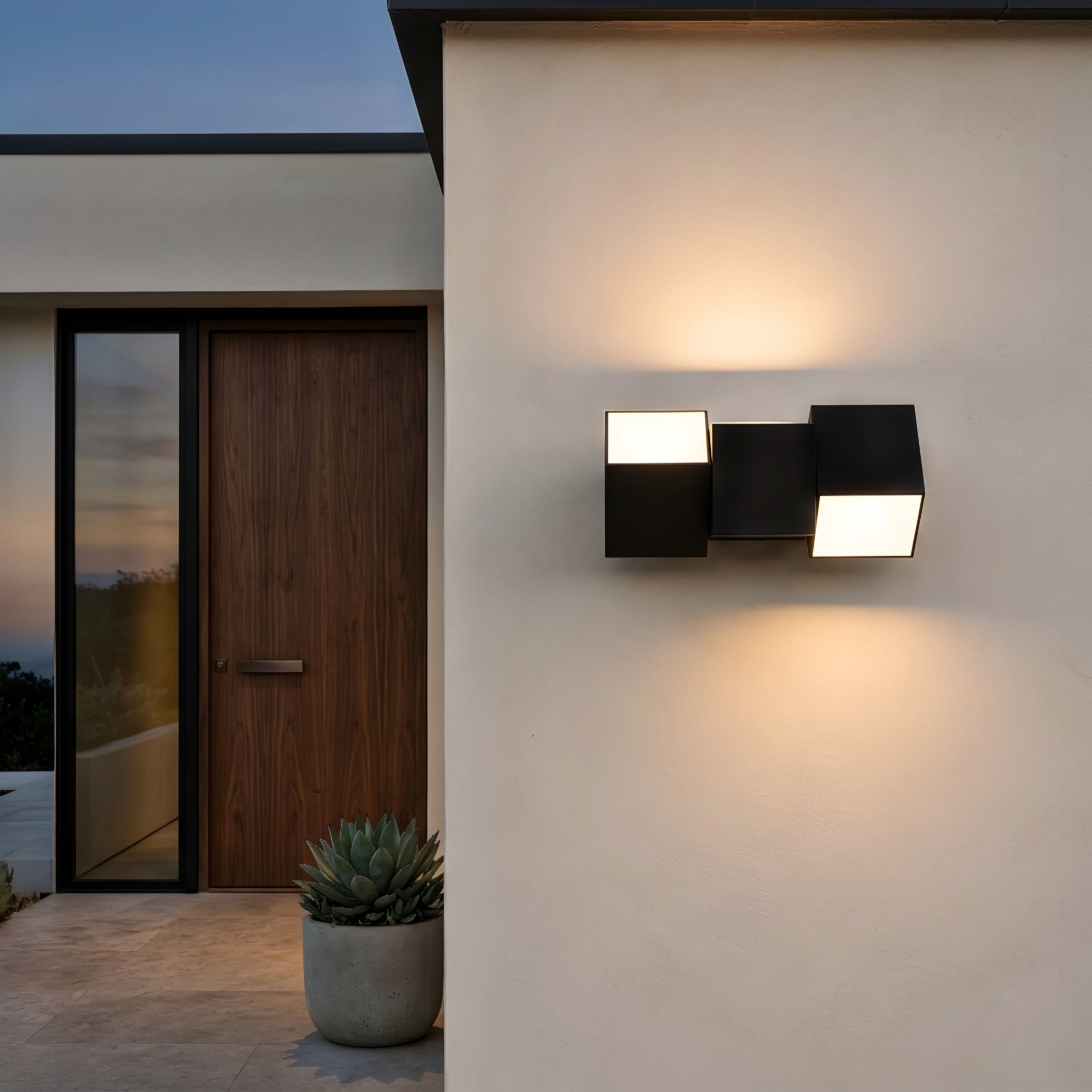 Hexaro Cube Wall Sconce – Modern Black Geometric LED Adjustable Decorative Lighting Bedroom Living Room