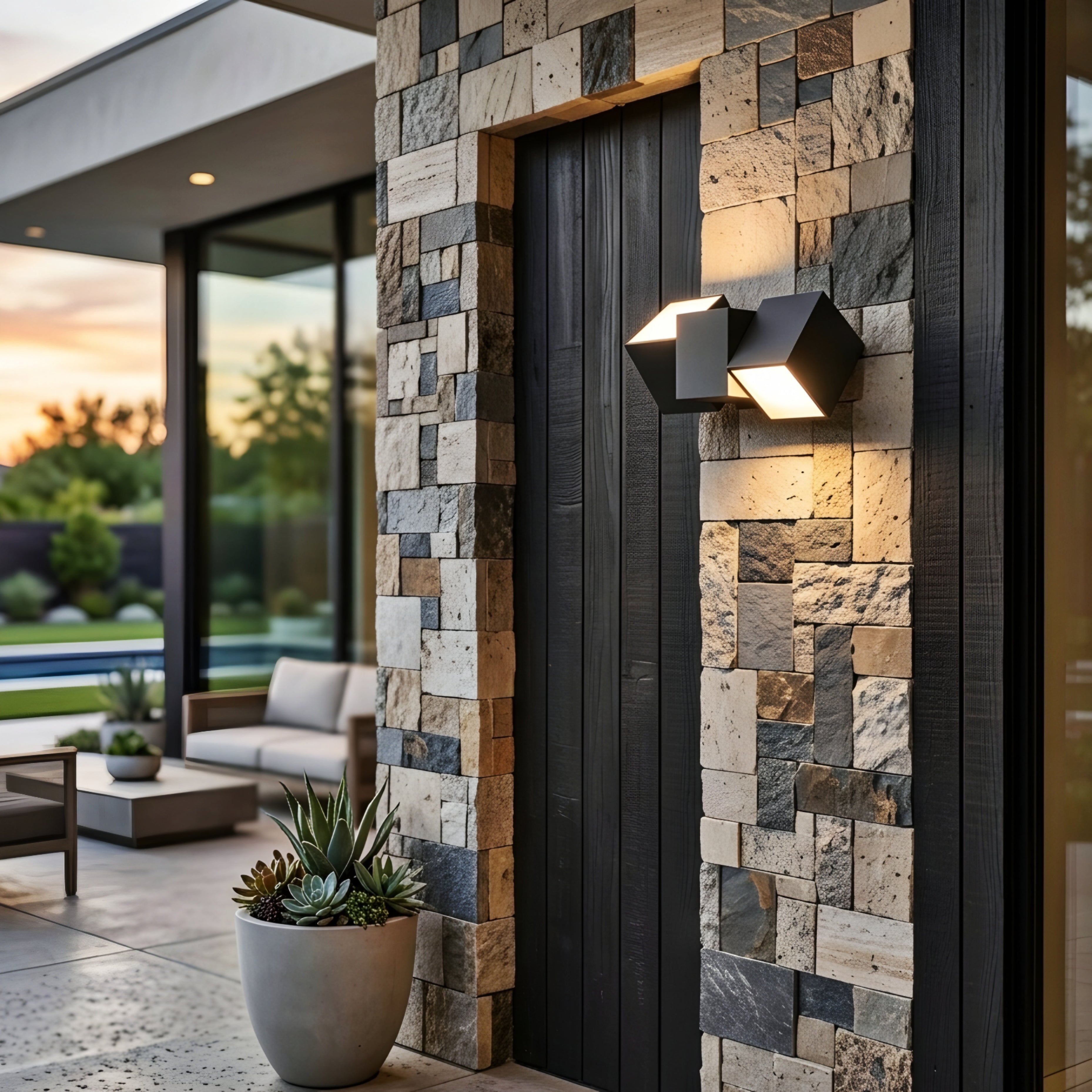 Hexaro Cube Wall Sconce – Modern Black Geometric LED Adjustable Decorative Lighting Bedroom Living Room