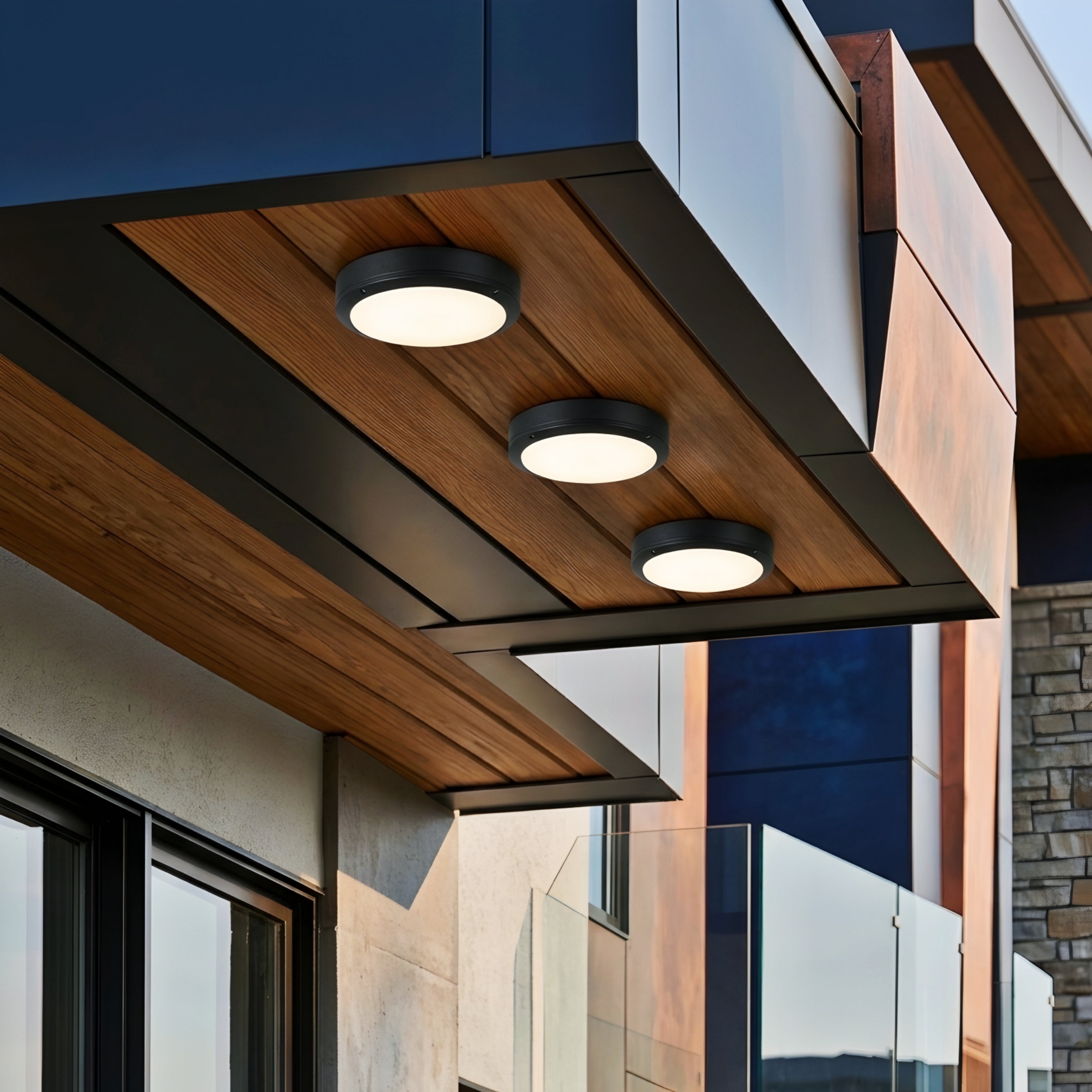 Obsido Flush Mount Ceiling Light – Modern Black Round LED Bathroom Kitchen Hallway Lighting Fixture