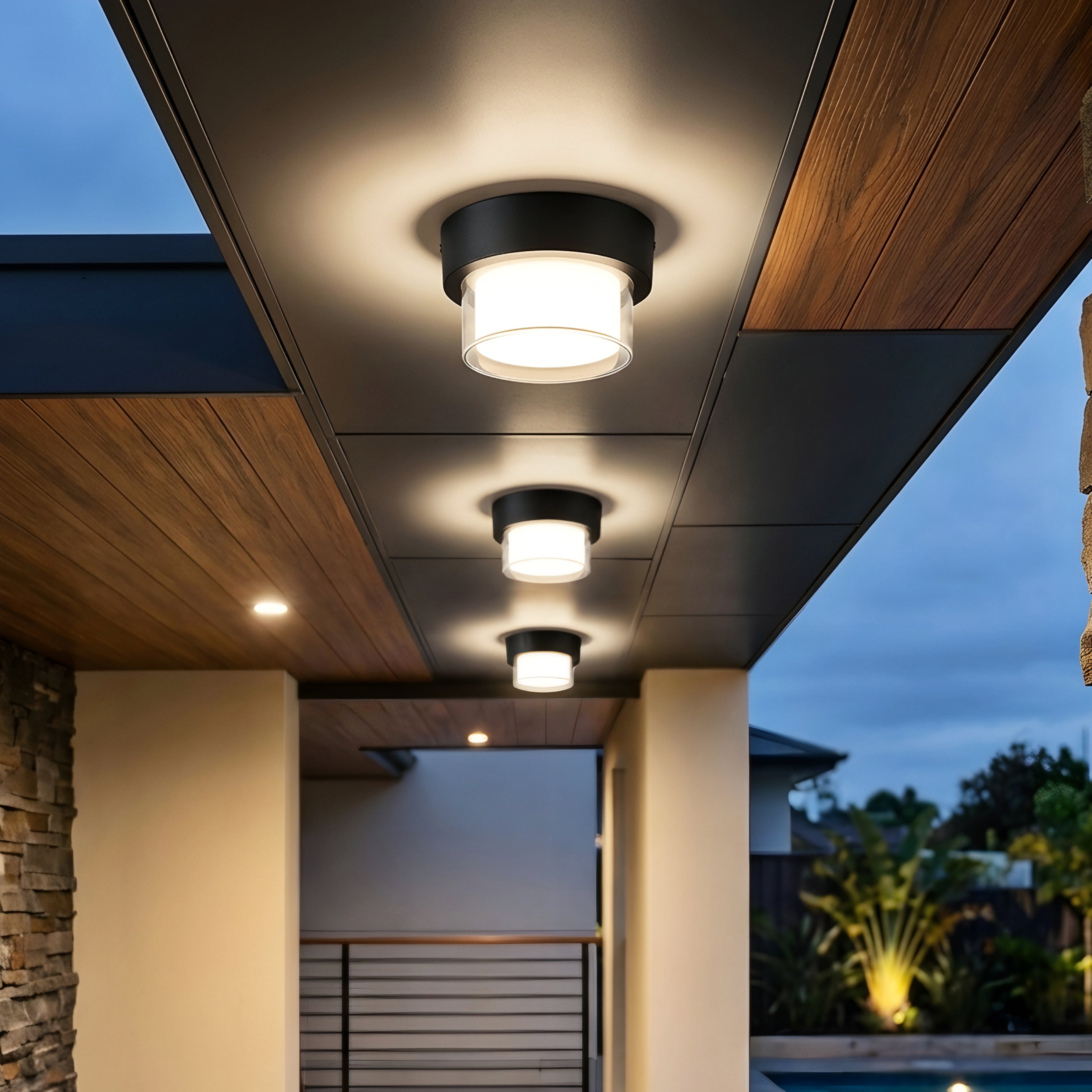 Quadrix Frame Ceiling Light – LED Flush Mount Square Black Modern Ceiling Lighting Fixture Living Room Bedroom