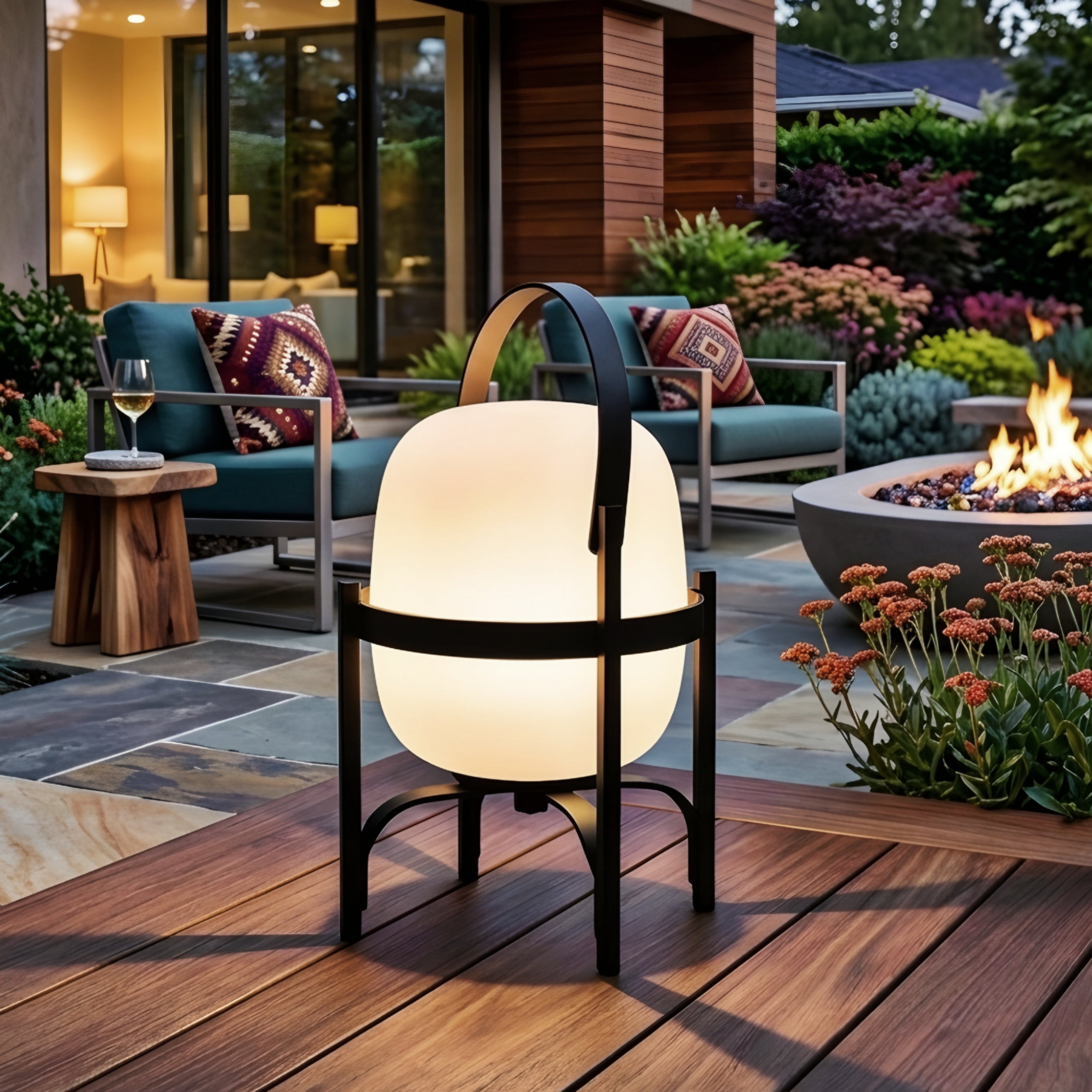 Caravel Lantern Floor Lamp – Portable Decorative Lighting Living Room Bedroom Table LED Modern