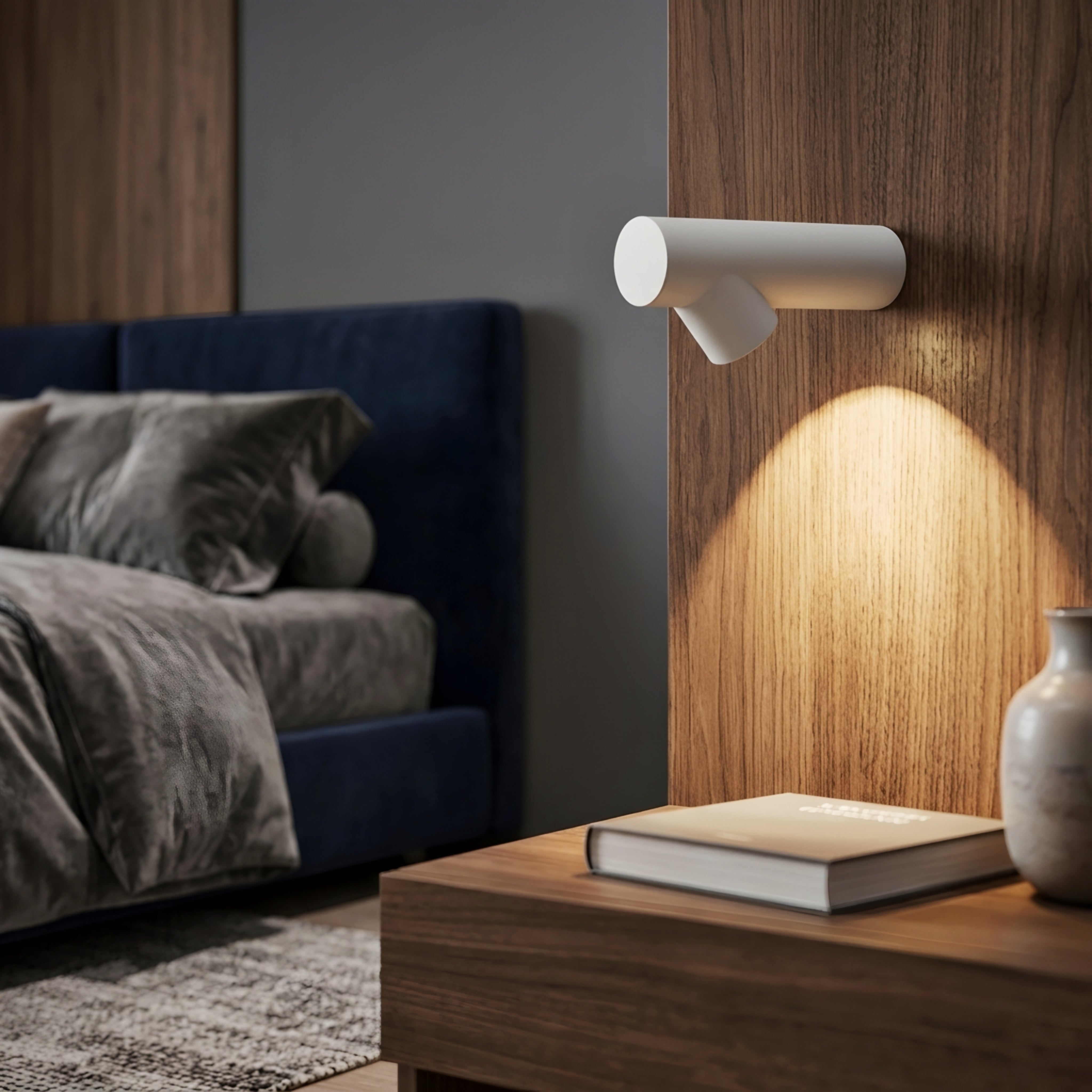 Vexaro Cylinder Wall Sconce – LED Spotlight Modern Black Adjustable Decorative Lighting Bedroom