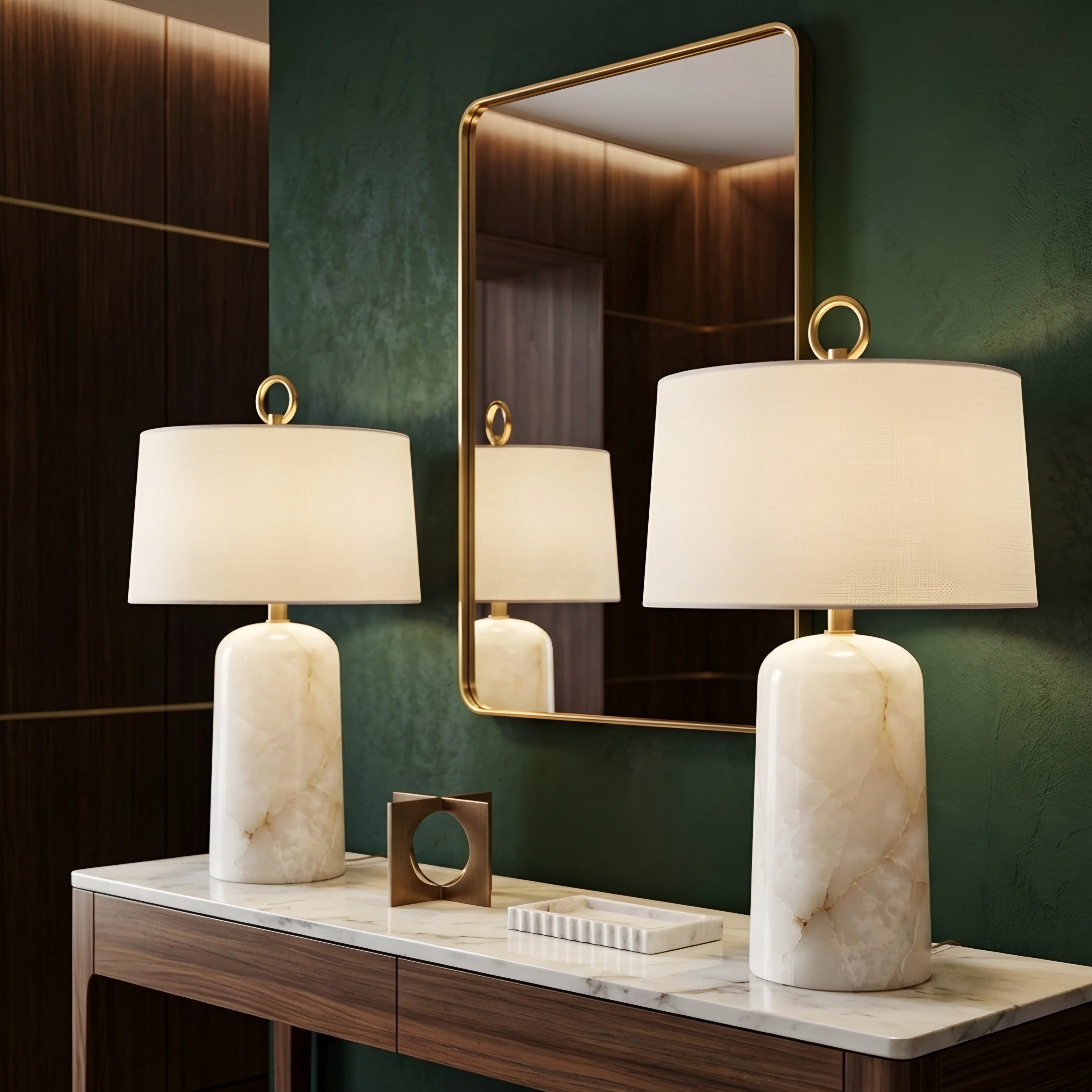 Marvessa Marble Table Lamp – Portable LED Decorative Lighting Living Room Bedroom Nightstand