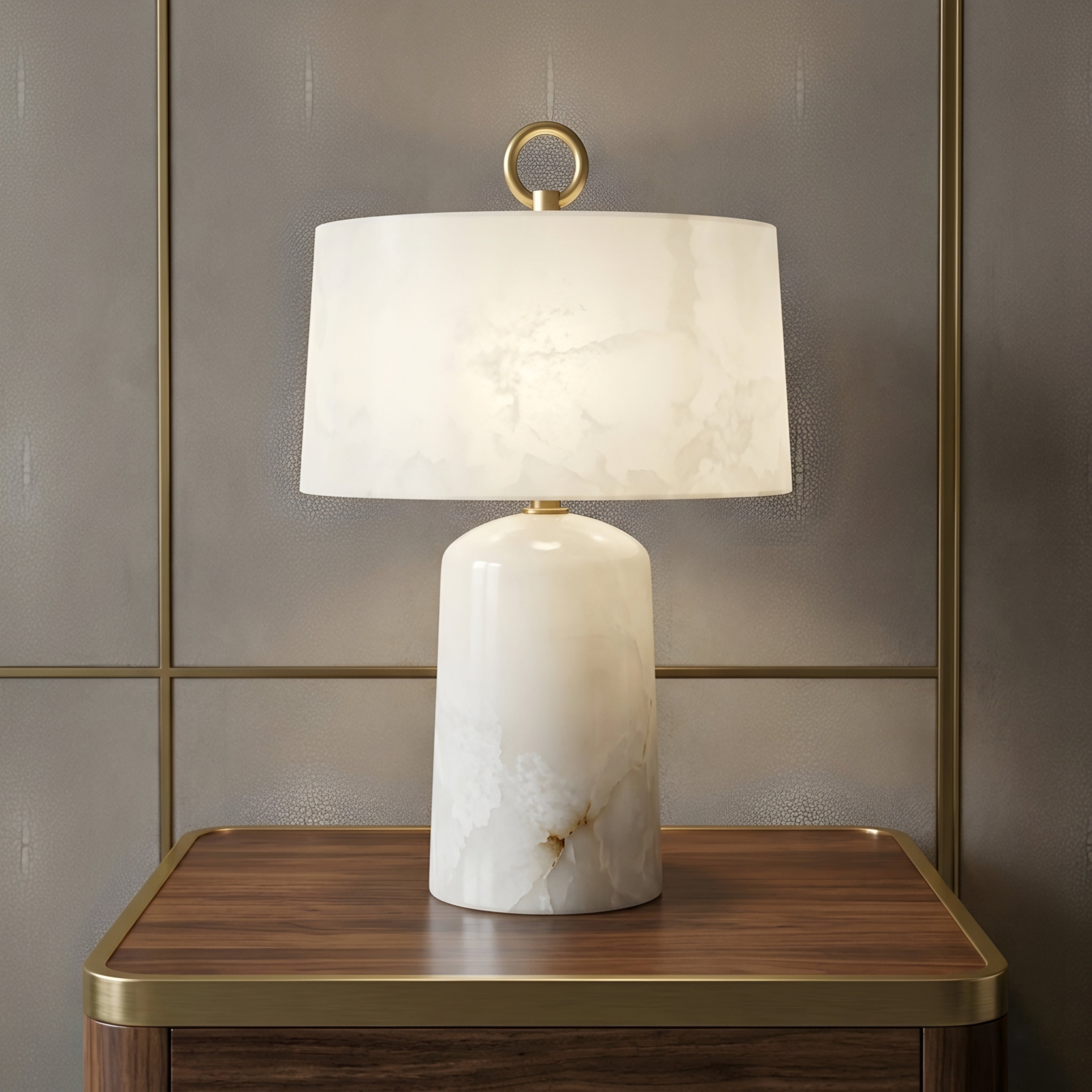 Marvessa Marble Table Lamp – Portable LED Decorative Lighting Living Room Bedroom Nightstand