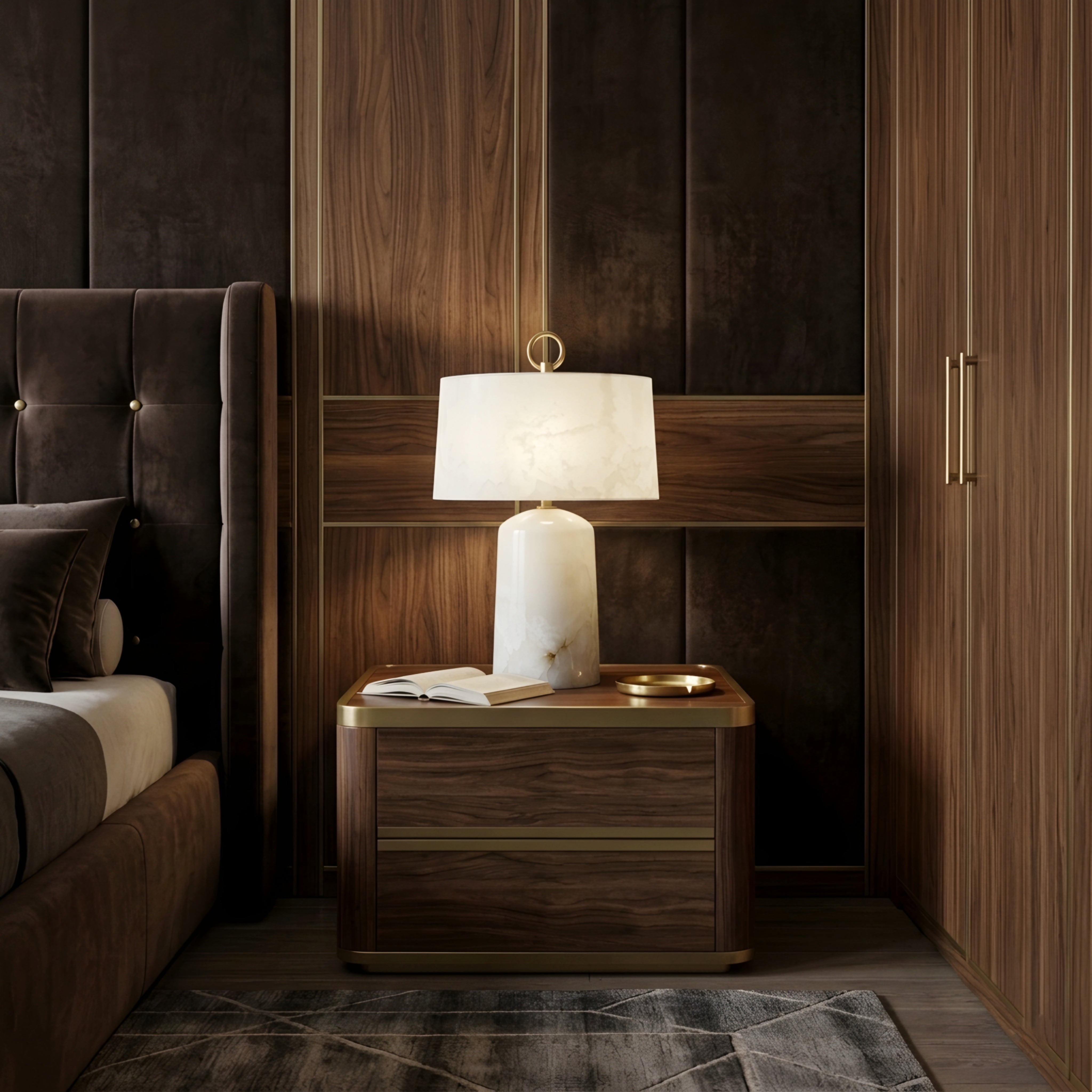 Marvessa Marble Table Lamp – Portable LED Decorative Lighting Living Room Bedroom Nightstand