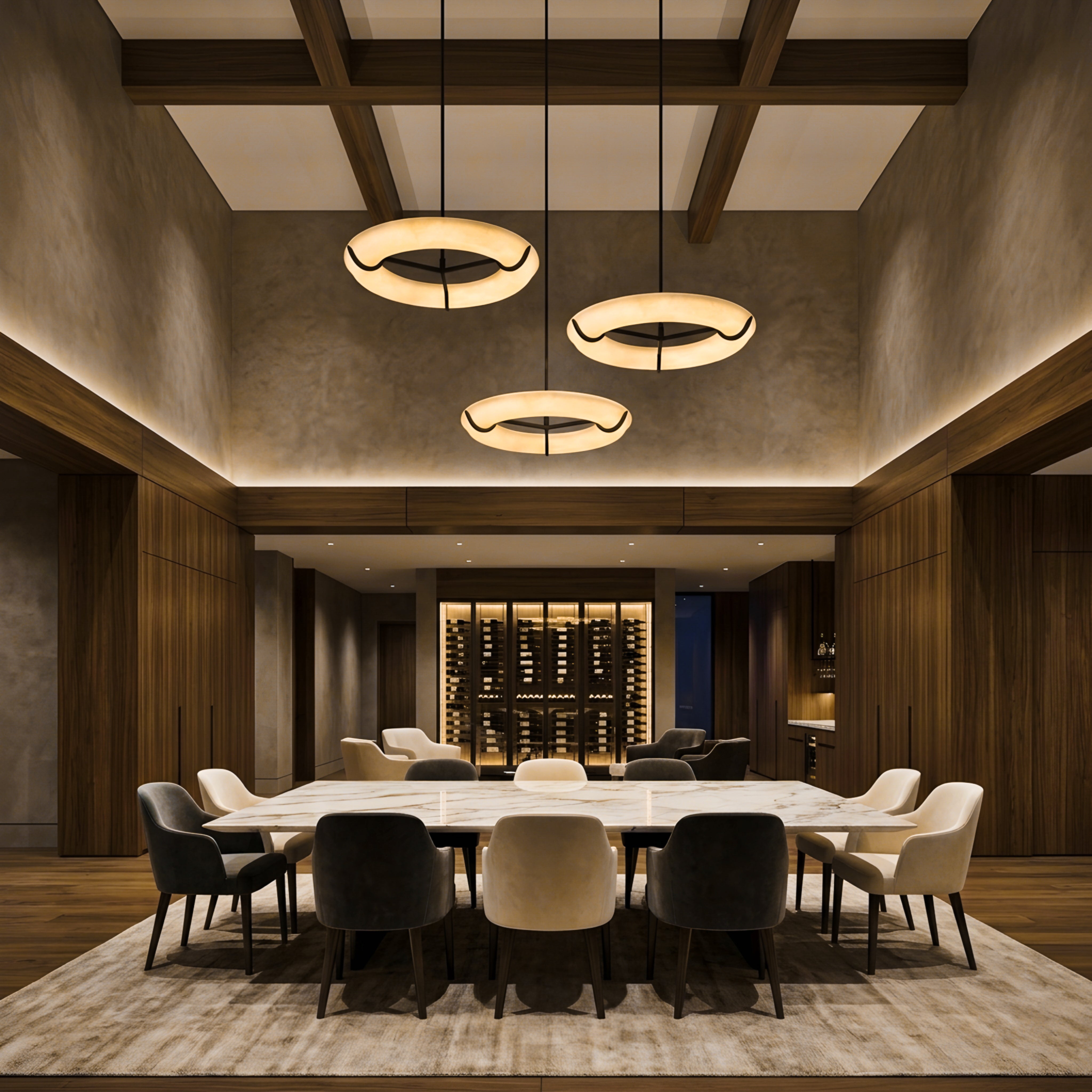 Zephren Halo Pendant Light – Modern Ring Chandelier Warm LED Decorative Lighting Dining Room Kitchen Island