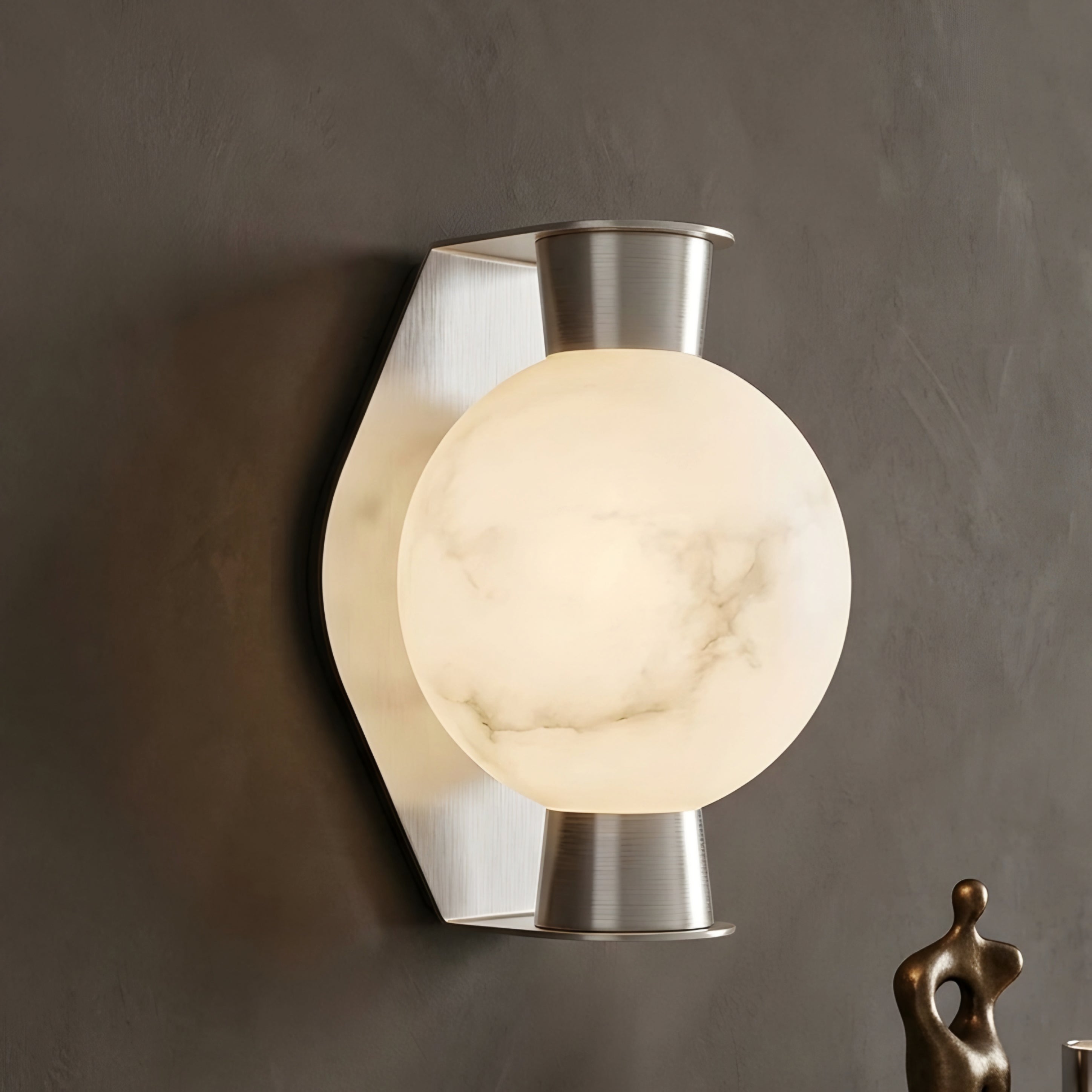 Celestra Orb Wall Sconce – Modern Gold Brass Globe Wall Lamp Bedroom Living Room Decorative Lighting