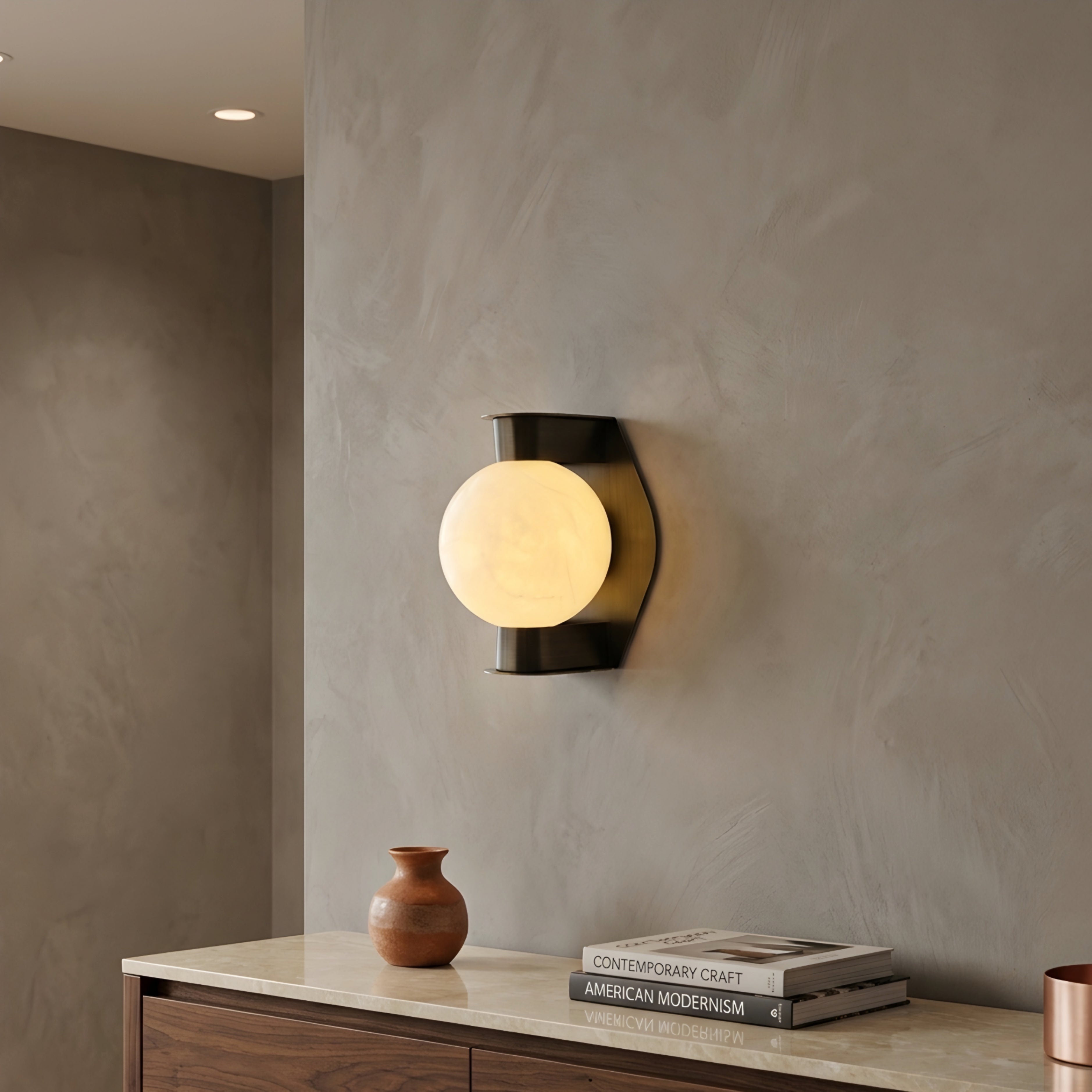 Celestra Orb Wall Sconce – Modern Gold Brass Globe Wall Lamp Bedroom Living Room Decorative Lighting