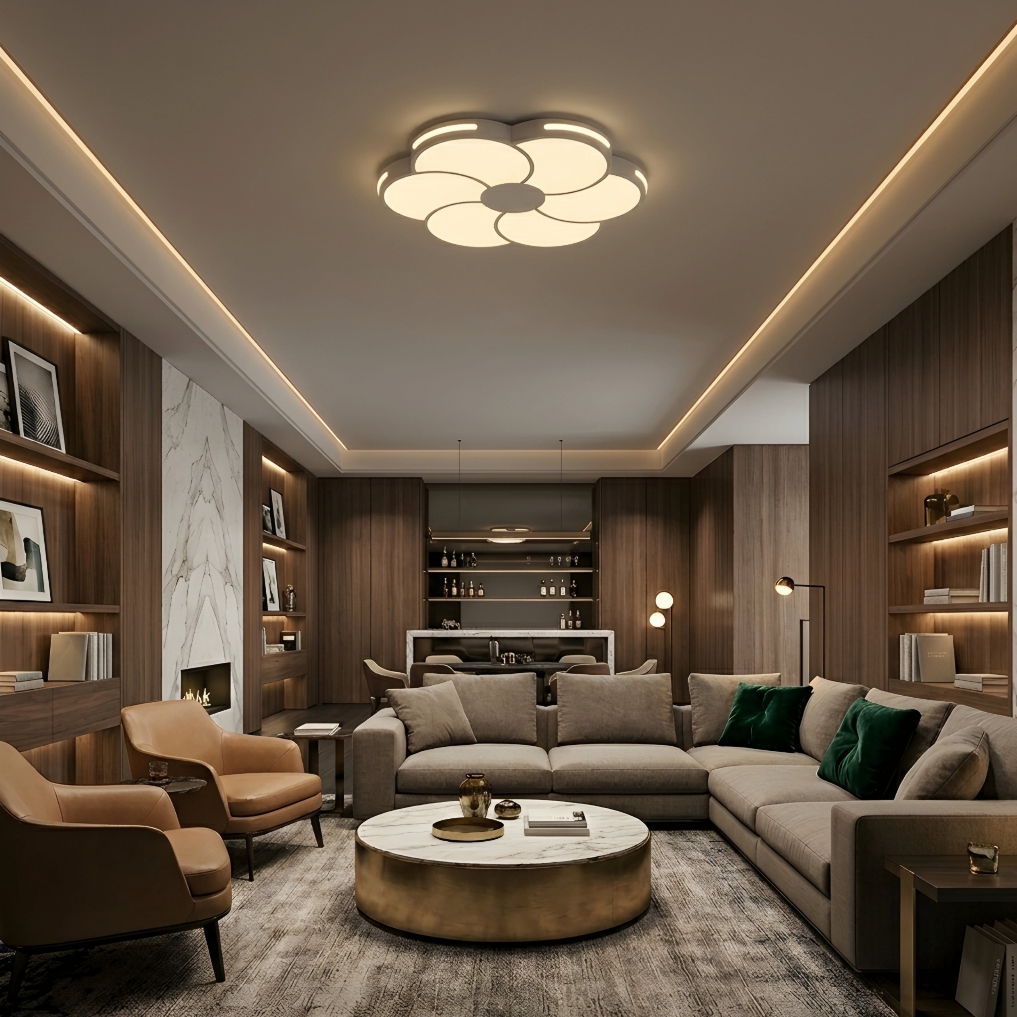 Petalux Flush Mount Ceiling Light – LED Flower Modern Living Room Bedroom Decorative Lighting Fixture