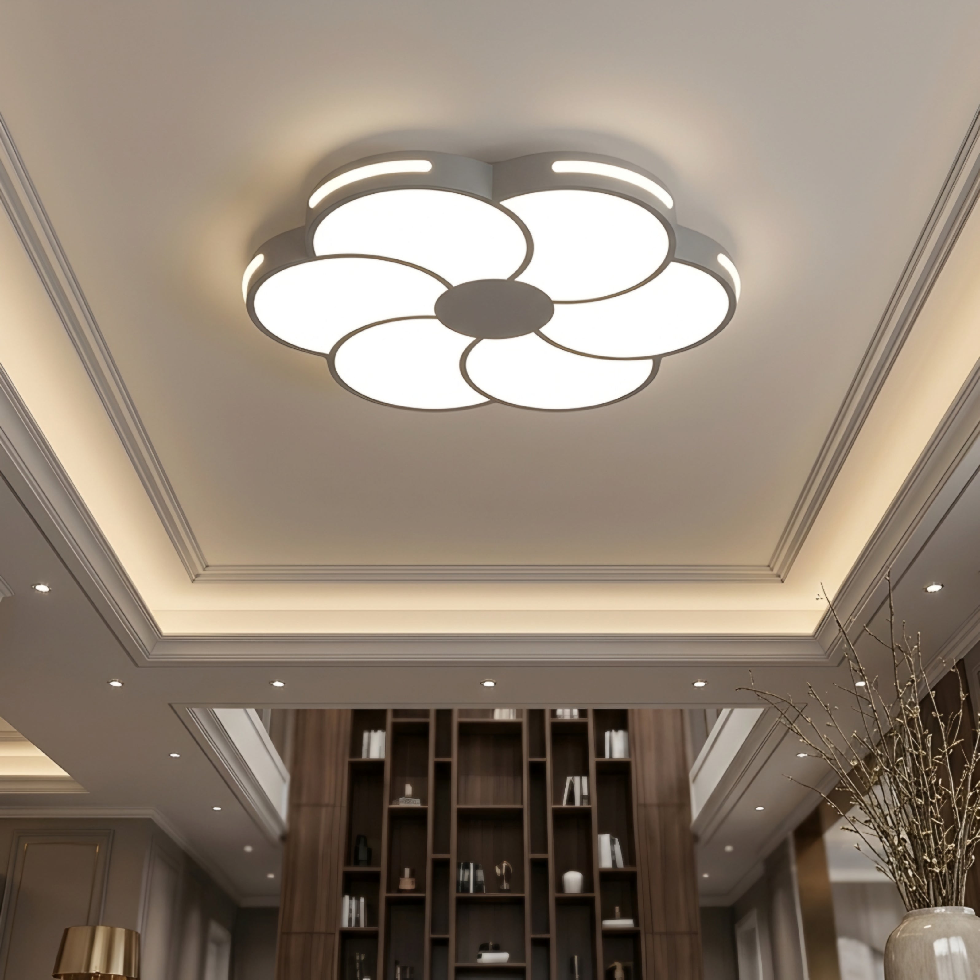 Petalux Flush Mount Ceiling Light – LED Flower Modern Living Room Bedroom Decorative Lighting Fixture