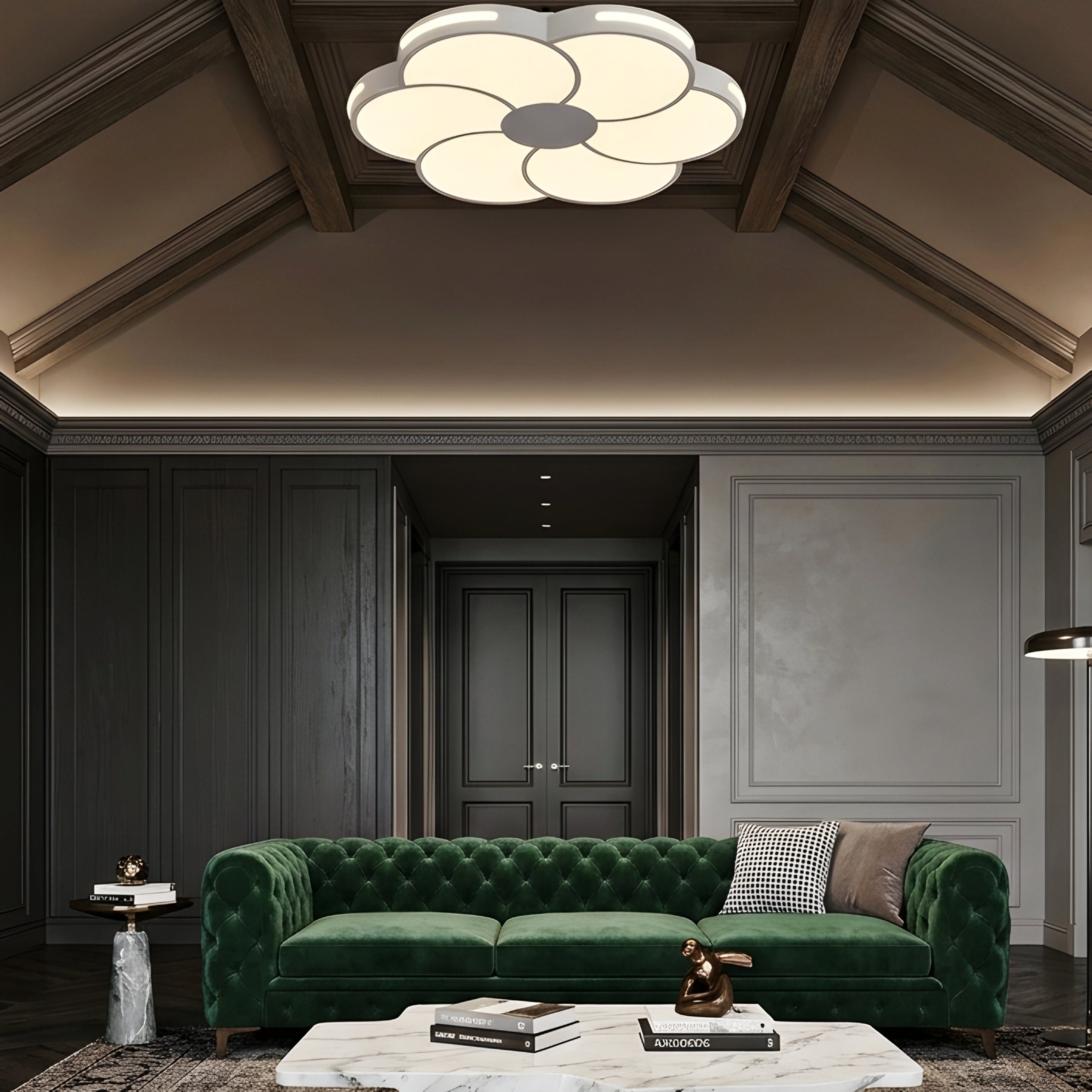 Petalux Flush Mount Ceiling Light – LED Flower Modern Living Room Bedroom Decorative Lighting Fixture