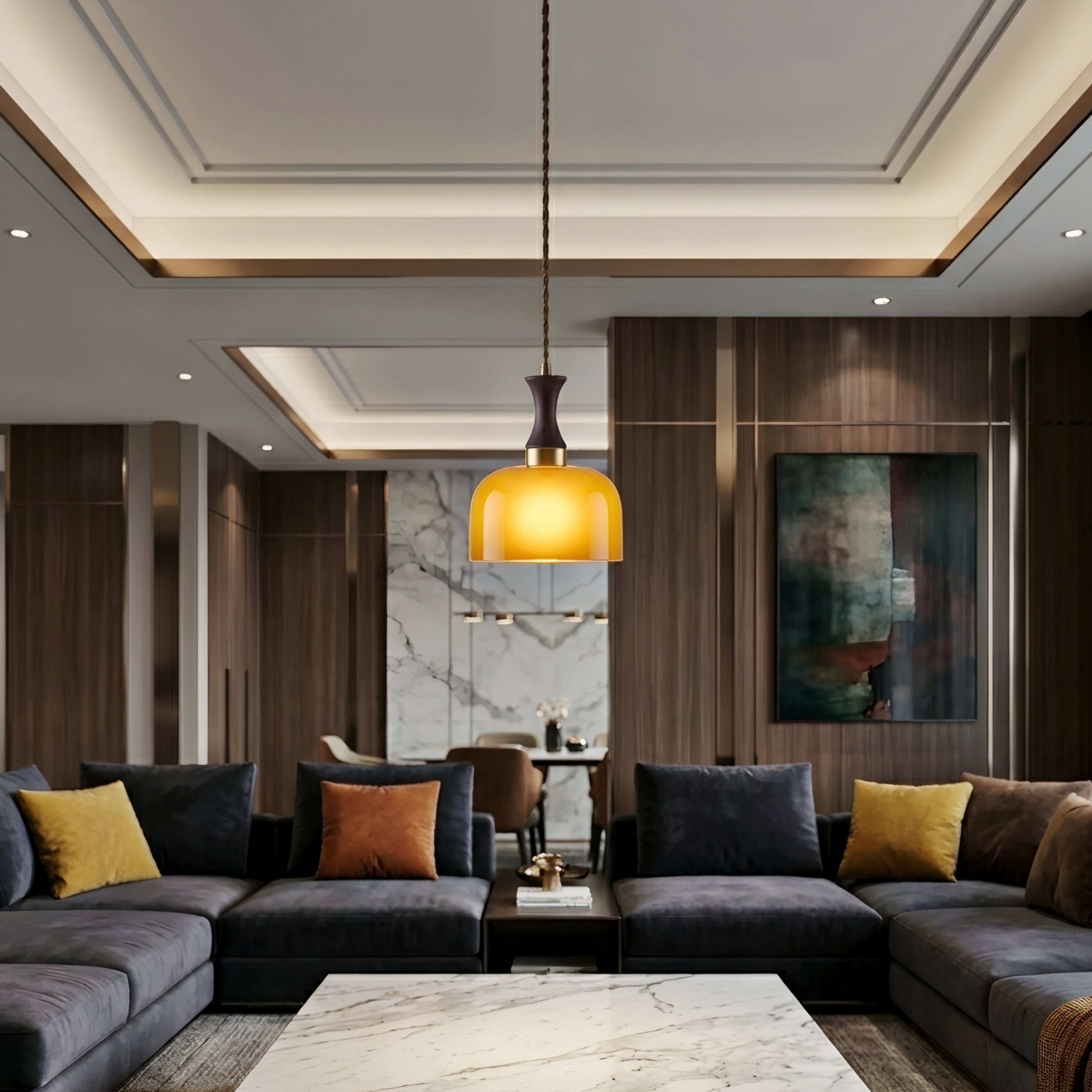 Sorello Pendant Light – Glass Dome Ceiling Light Fixture Kitchen Island Dining Room Decorative Lighting