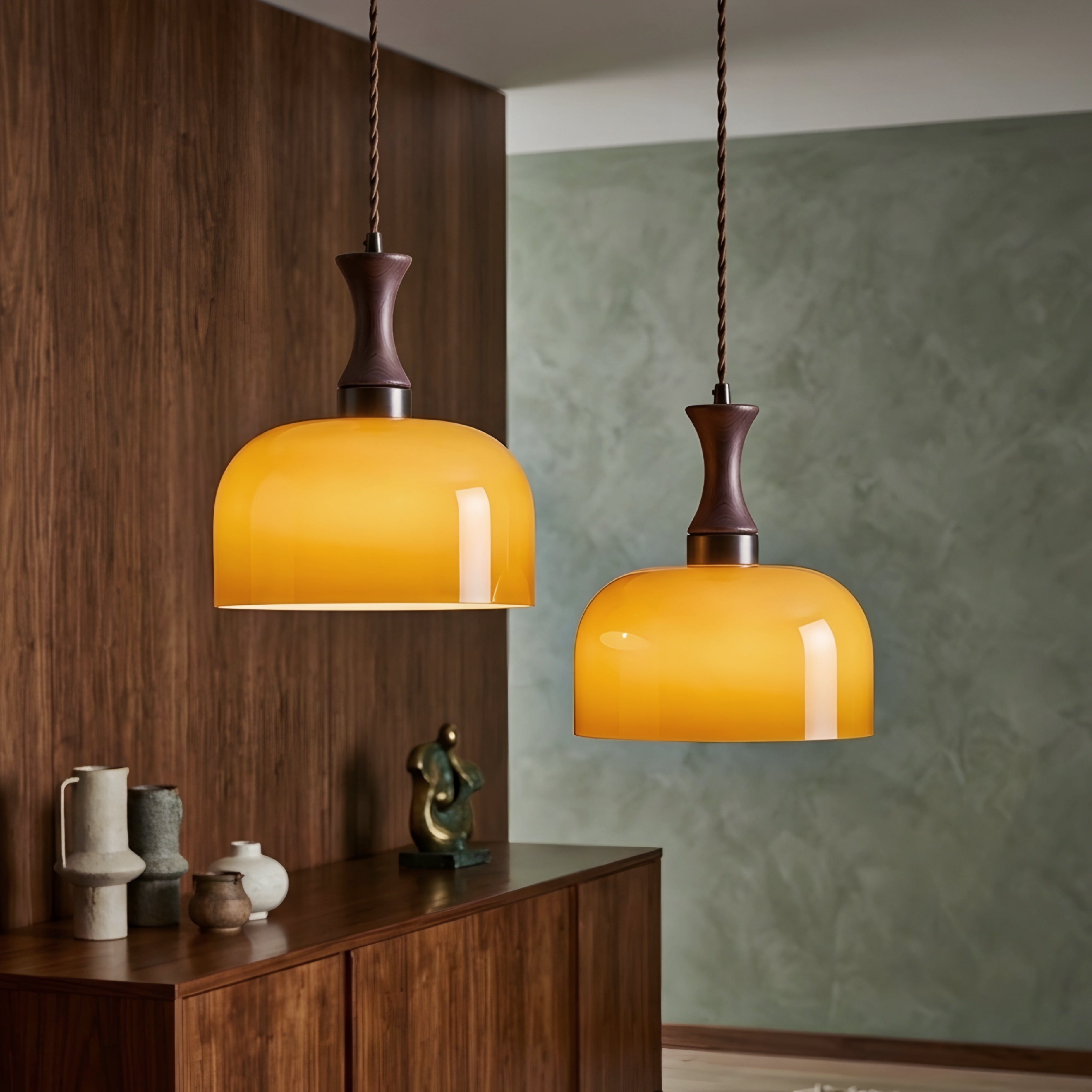 Sorello Pendant Light – Glass Dome Ceiling Light Fixture Kitchen Island Dining Room Decorative Lighting