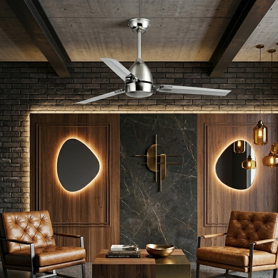 Vesaro Bronze Ceiling Fan – Modern 5 Blade Antique Brass Decorative Lighting Living Room Bedroom