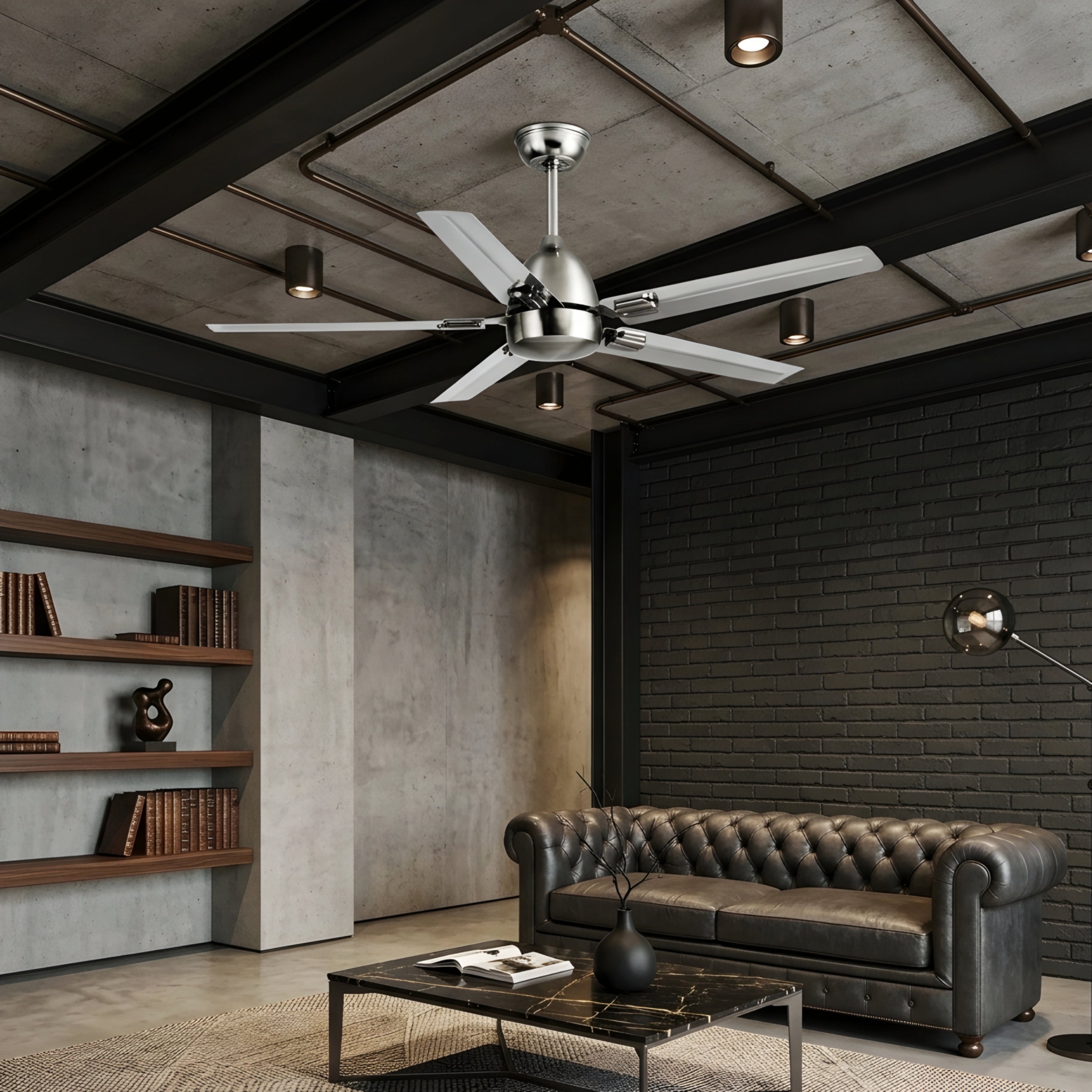 Vesaro Bronze Ceiling Fan – Modern 5 Blade Antique Brass Decorative Lighting Living Room Bedroom