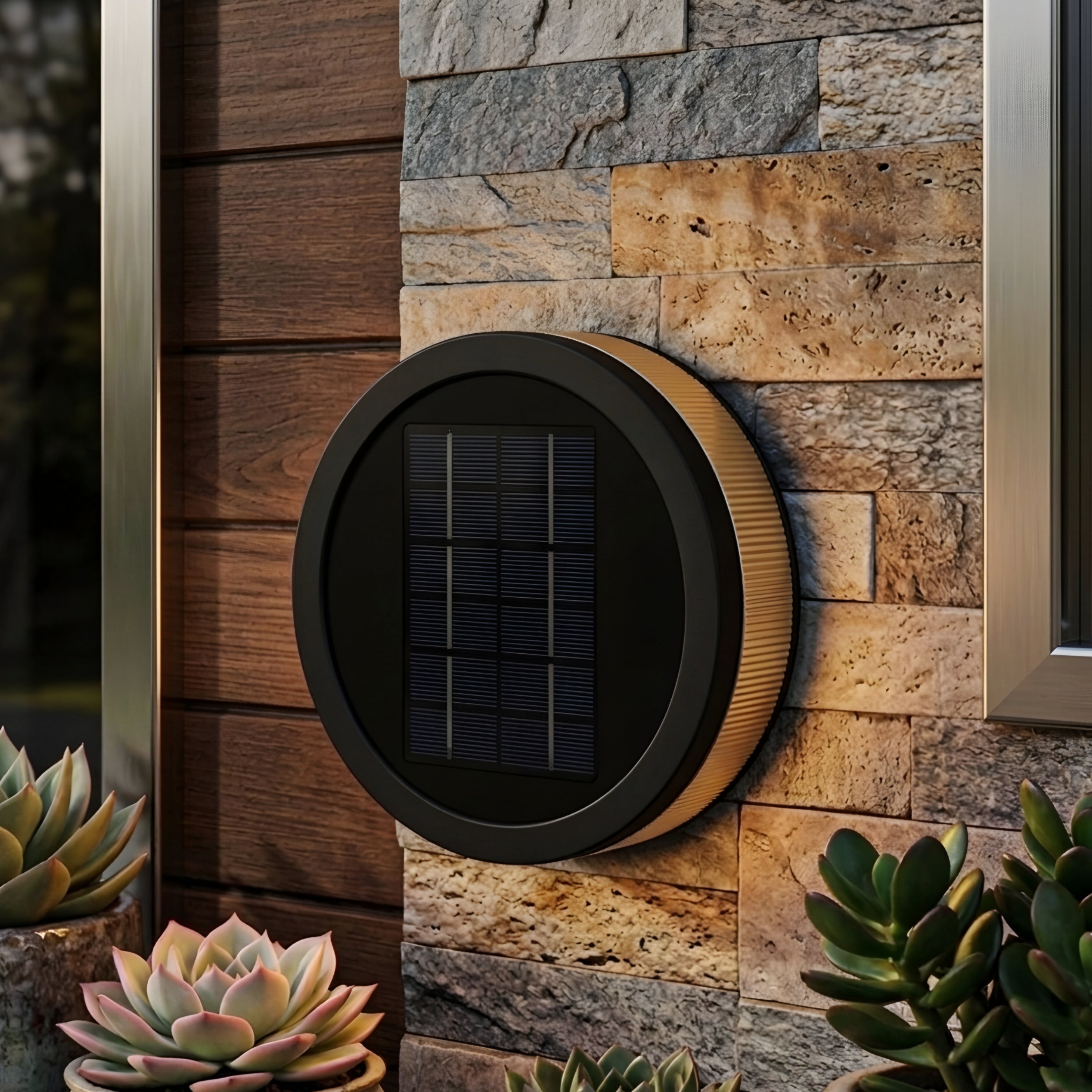 Corvex Eclipse Wall Sconce – LED Outdoor Wall Light Black Gold Modern Decorative Lighting Waterproof