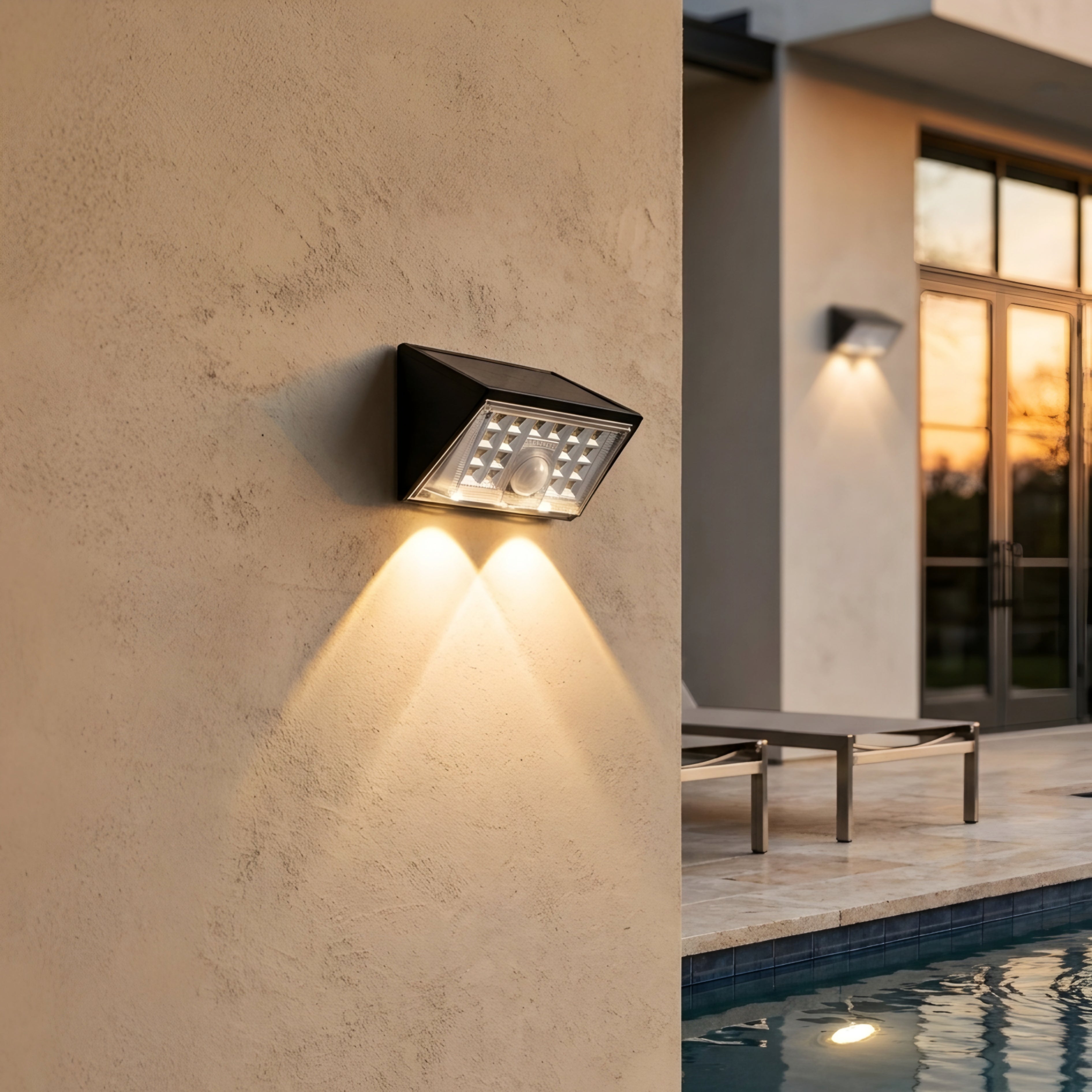 Solaren Solar Wall Light – Motion Sensor Outdoor Security LED Waterproof Wireless Patio Deck