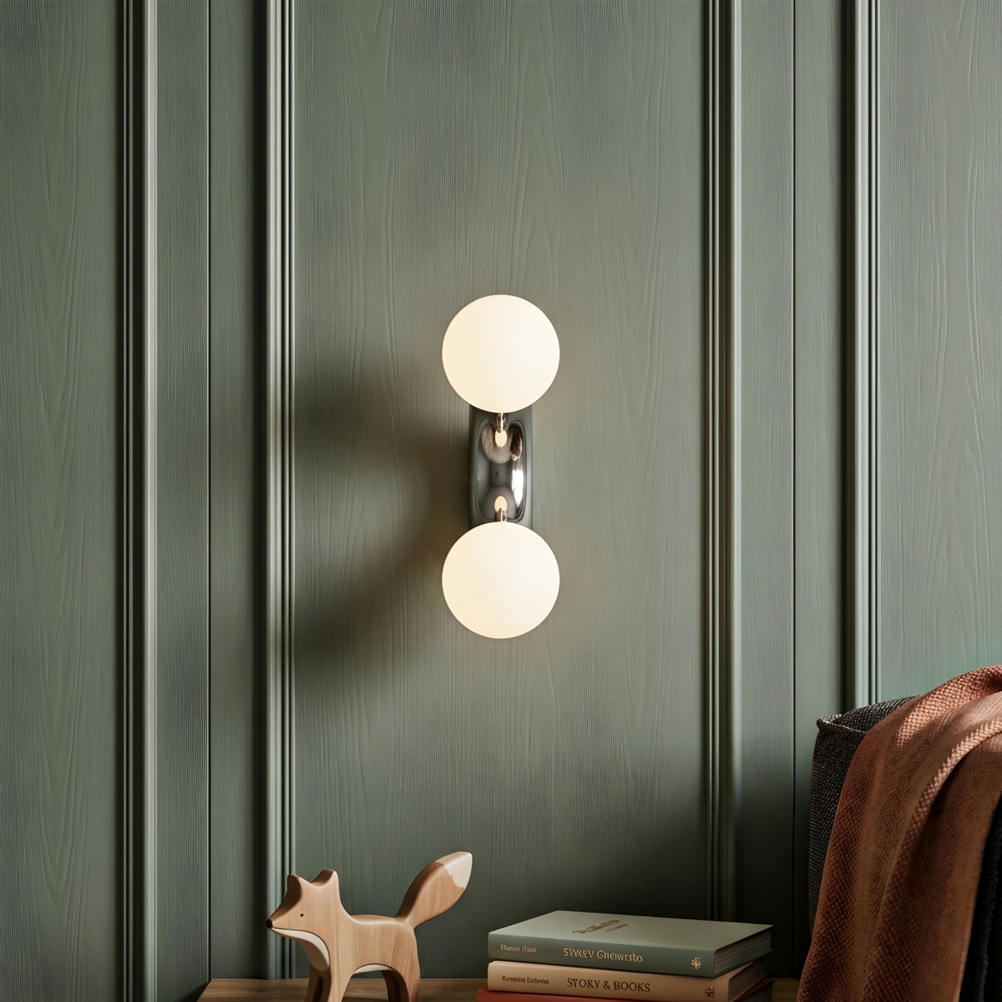 Solaro Curve Wall Sconce – Modern Yellow Double Globe Wall Light Bedroom Living Room Decorative Lighting