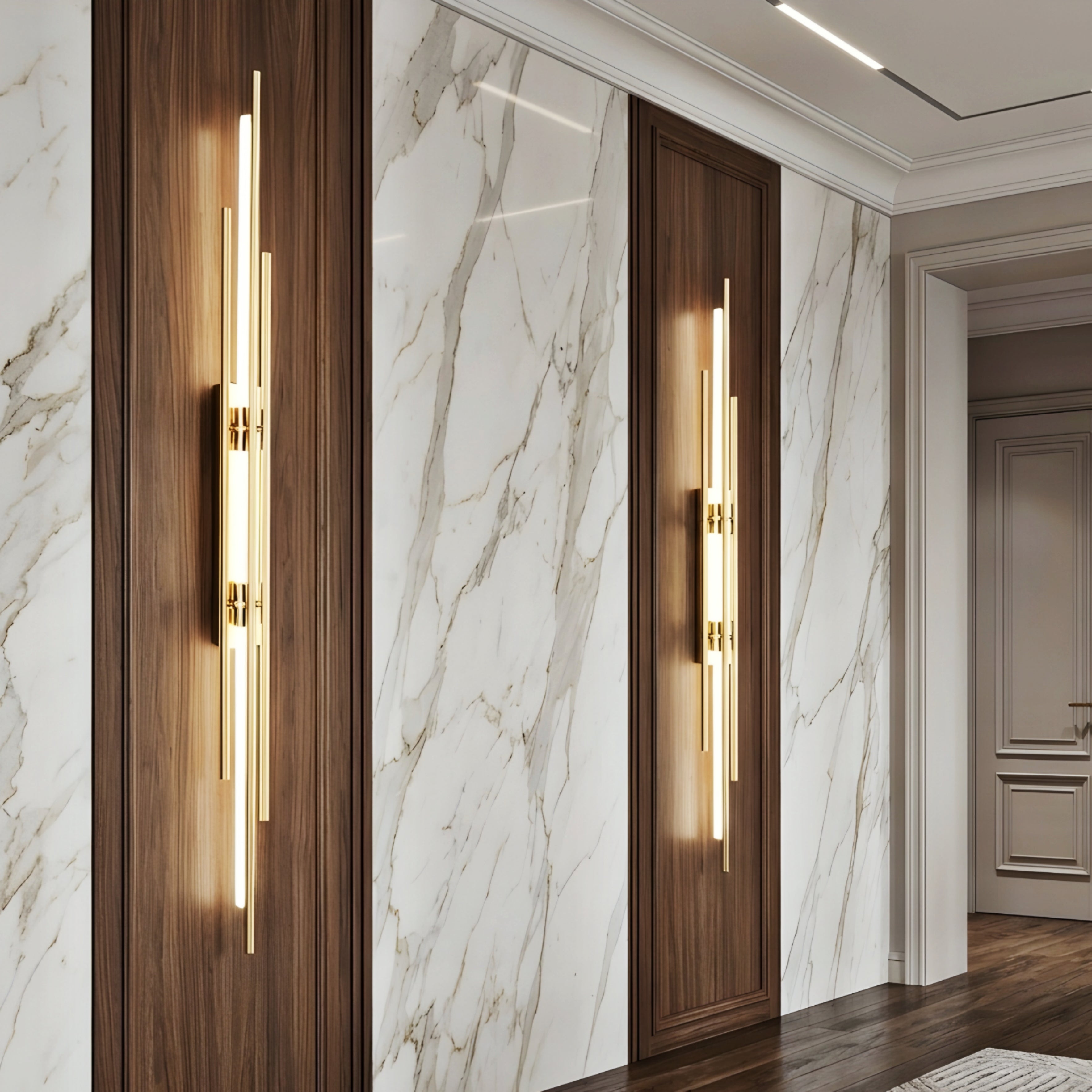 Ascendo Linear Wall Sconce – Modern Black Metal Vertical Decorative Lighting Living Room Bedroom