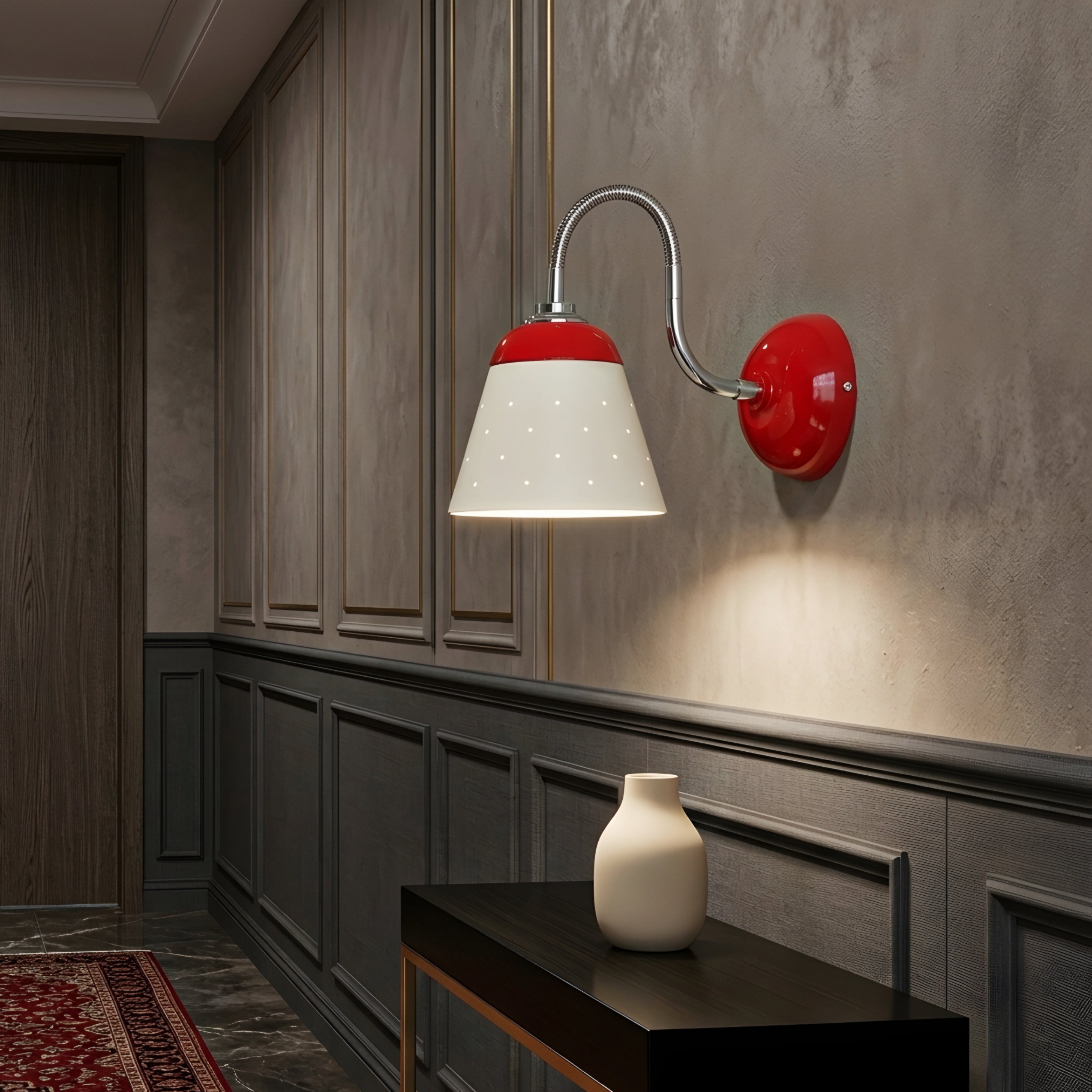 Corvino Arc Wall Sconce – Mid-Century Modern Orange Gray Metal Bedroom Living Room Wall Light