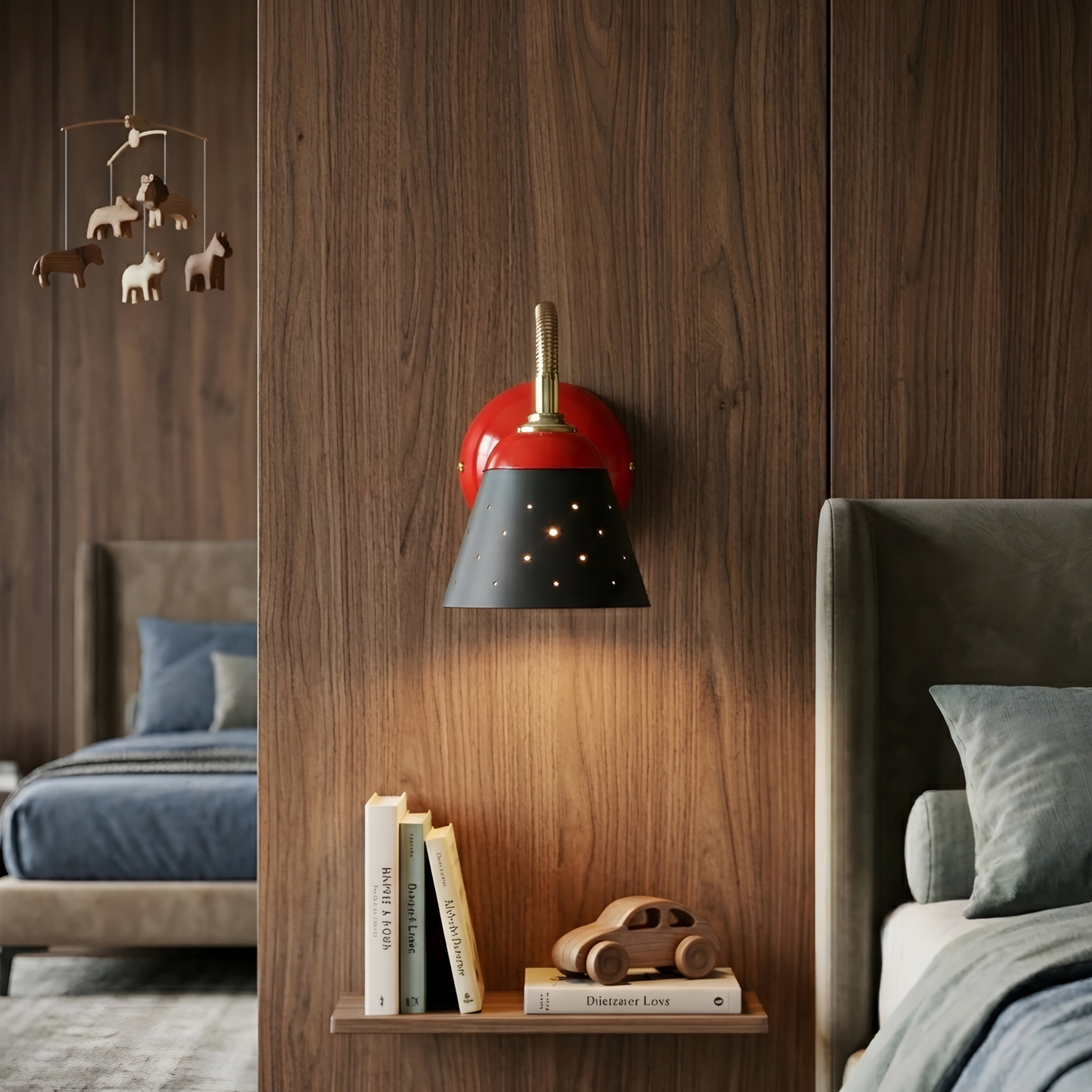 Corvino Arc Wall Sconce – Mid-Century Modern Orange Gray Metal Bedroom Living Room Wall Light
