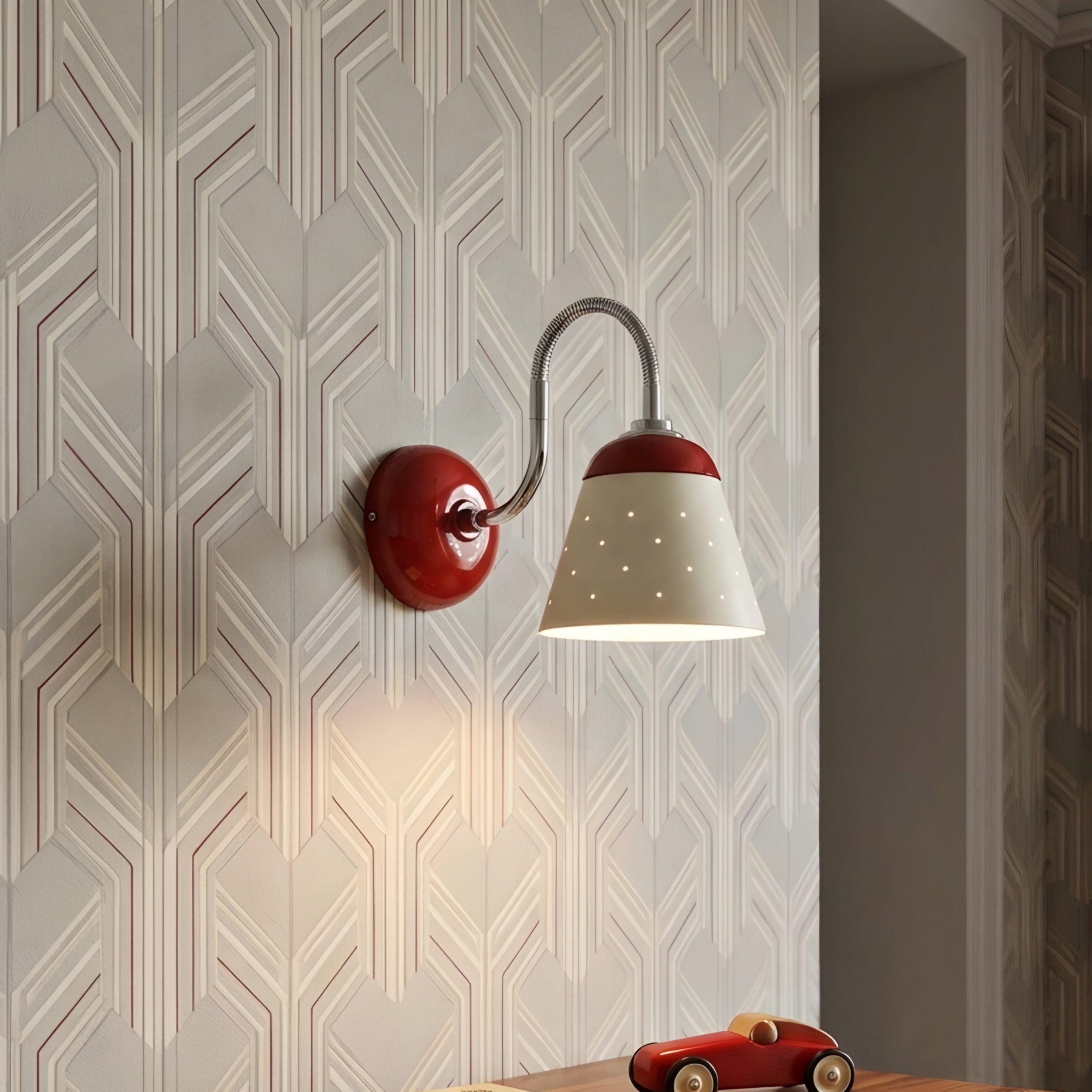Corvino Arc Wall Sconce – Mid-Century Modern Orange Gray Metal Bedroom Living Room Wall Light