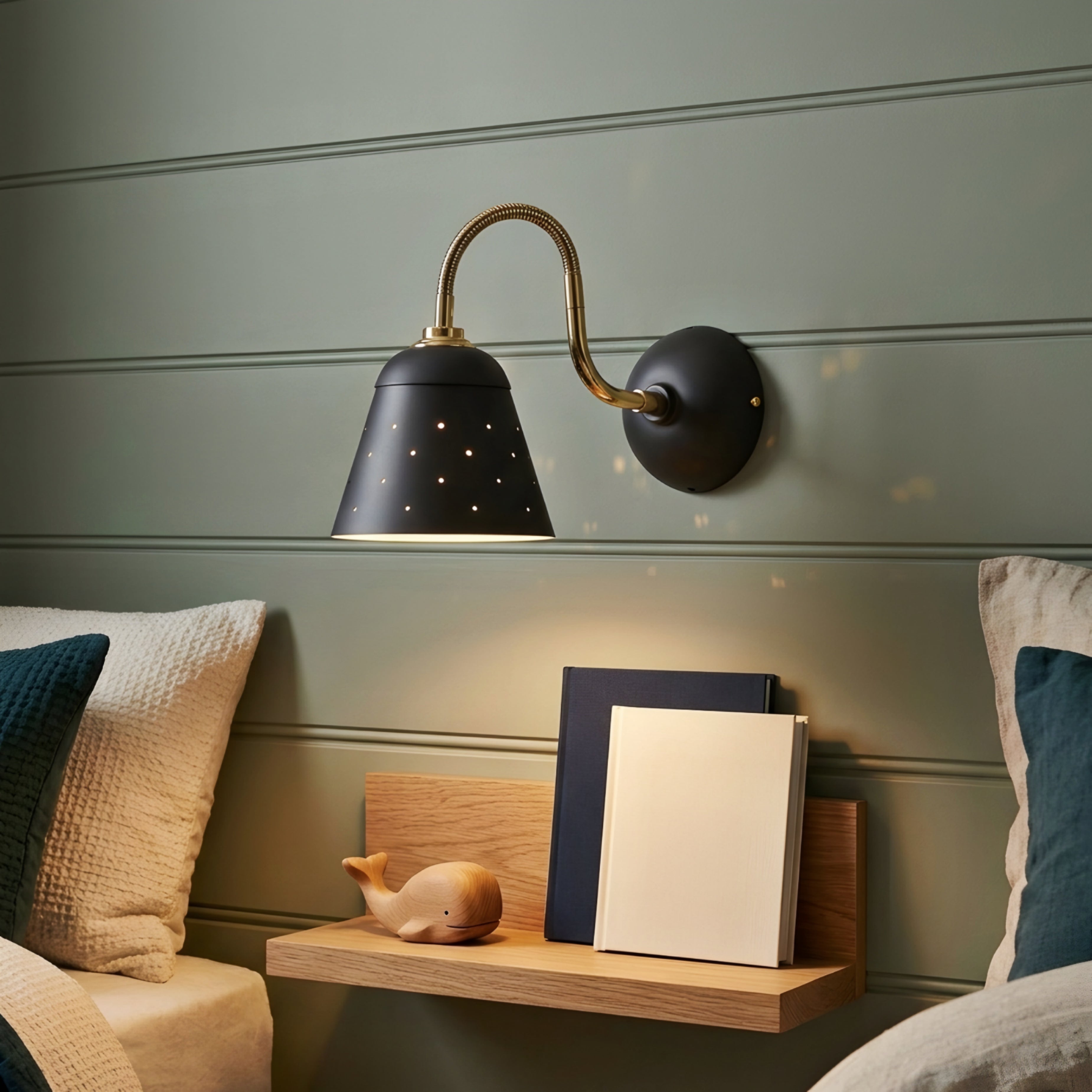 Corvino Arc Wall Sconce – Mid-Century Modern Orange Gray Metal Bedroom Living Room Wall Light