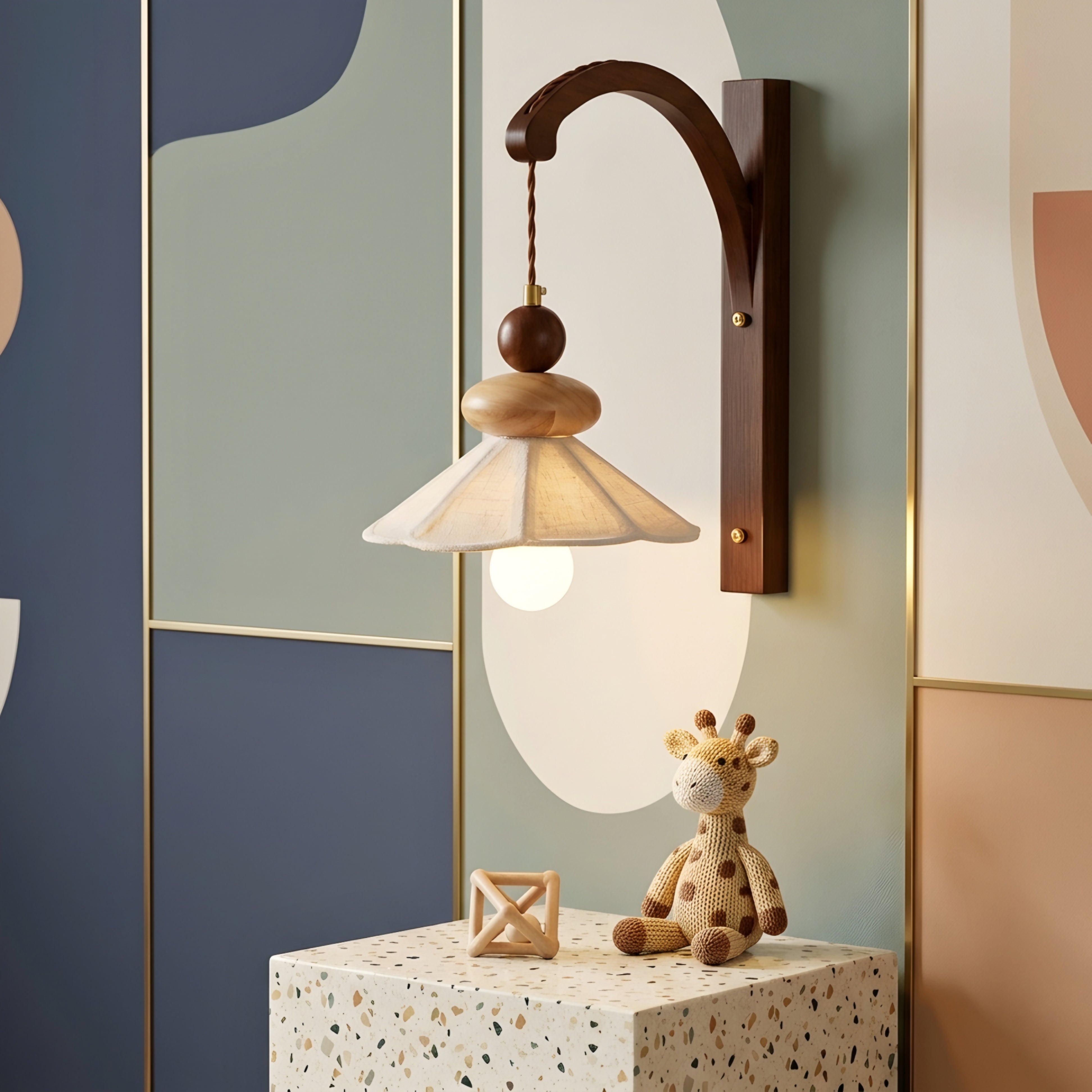 Balestra Arch Wall Sconce – Wooden Pendant Style Wall Lamp Decorative Lighting Bedroom Living Room