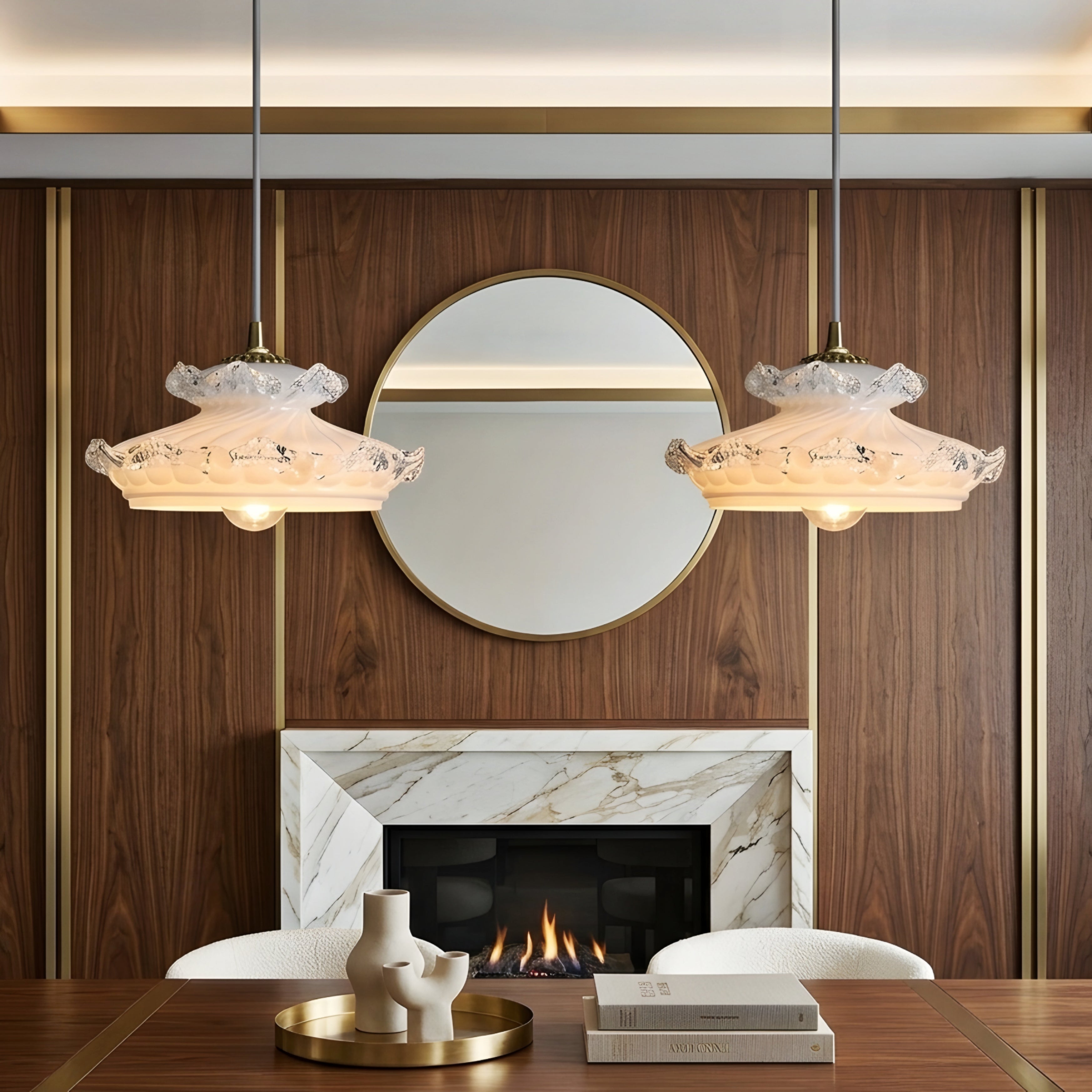 Kirasol Pagoda Pendant Light – Glass Asian Inspired Decorative Lighting Ceiling Dining Room