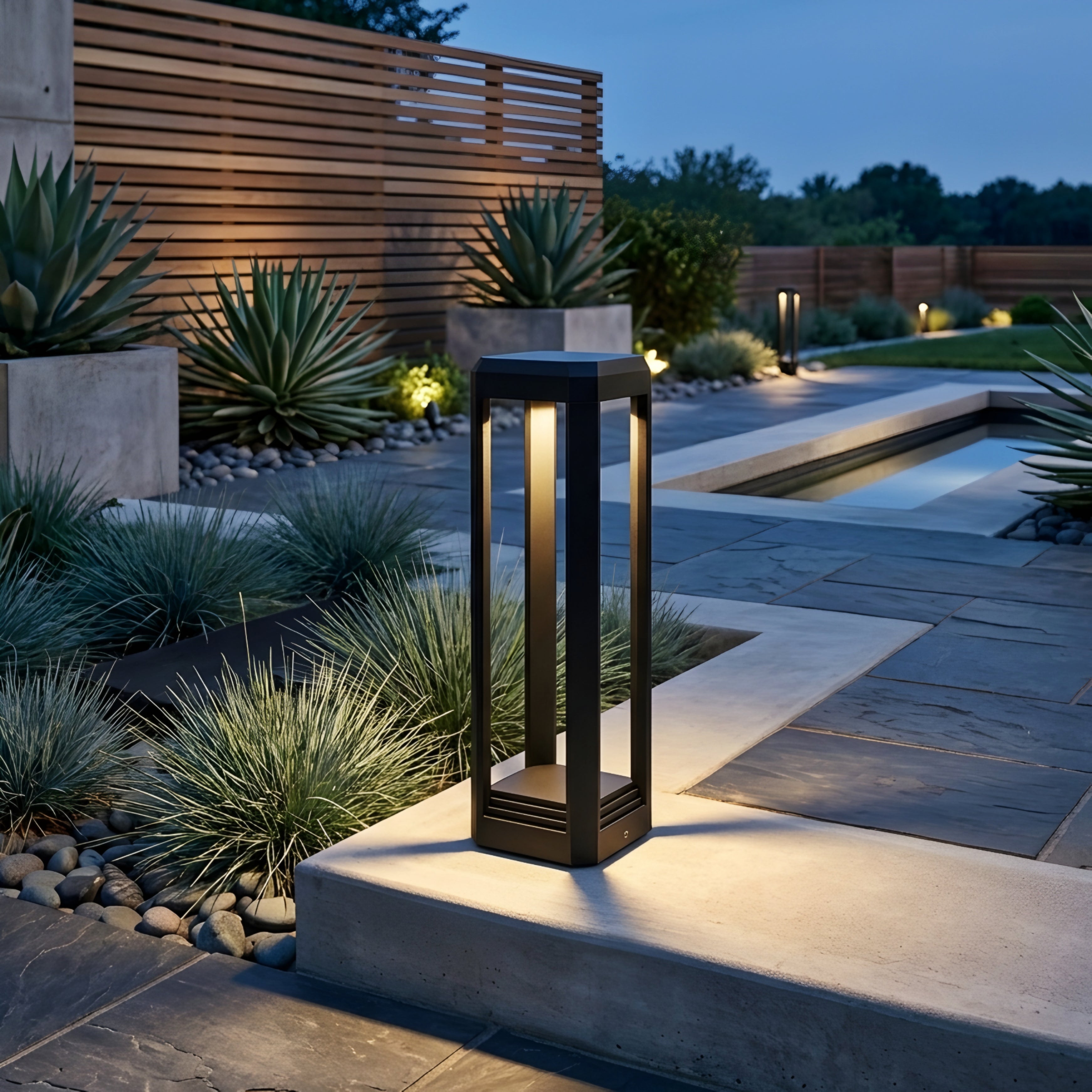 Verano Column Bollard Light – LED Outdoor Pathway Garden Driveway Landscape Decorative Lighting Aluminum