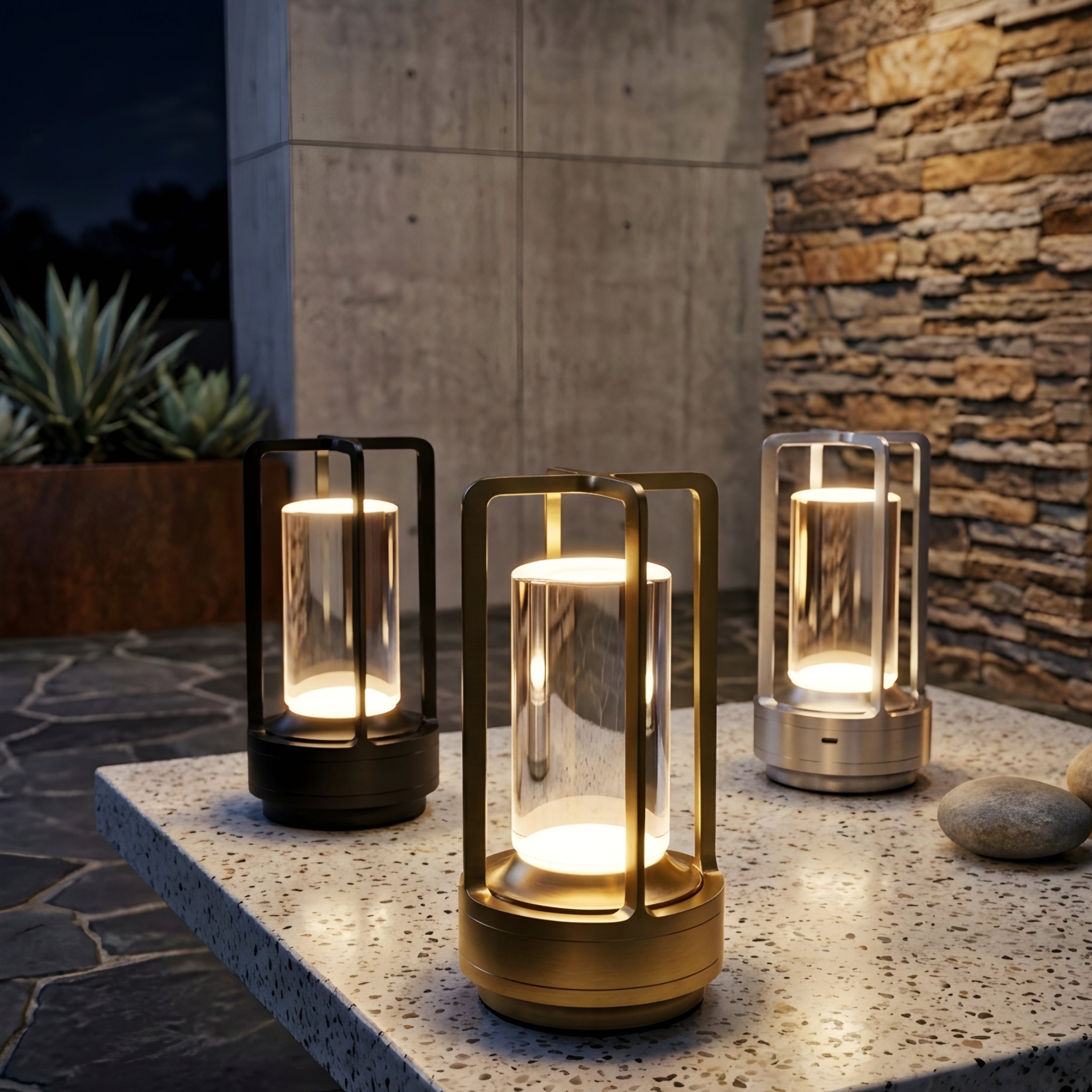 Fenwick Cage Table Lamp – LED Portable Rechargeable Decorative Lighting Living Room Bedroom Patio
