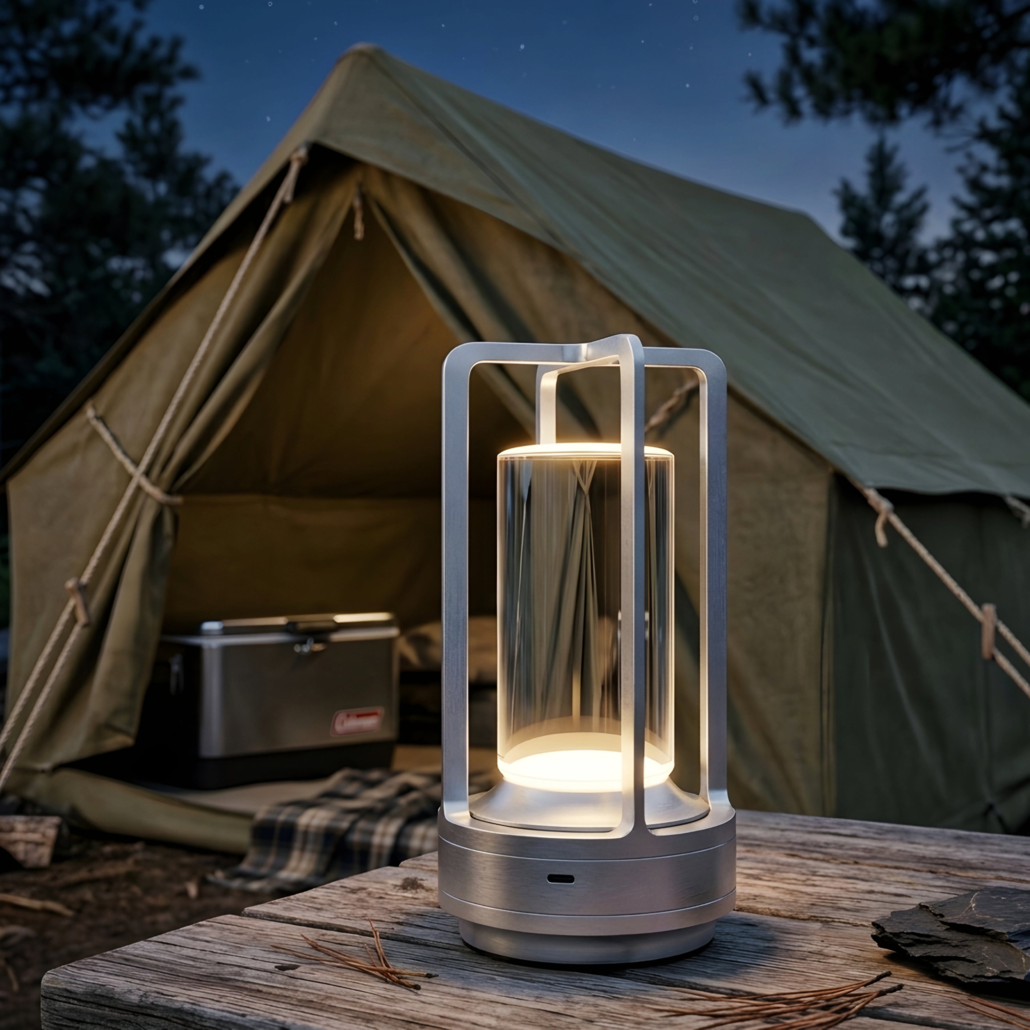 Fenwick Cage Table Lamp – LED Portable Rechargeable Decorative Lighting Living Room Bedroom Patio