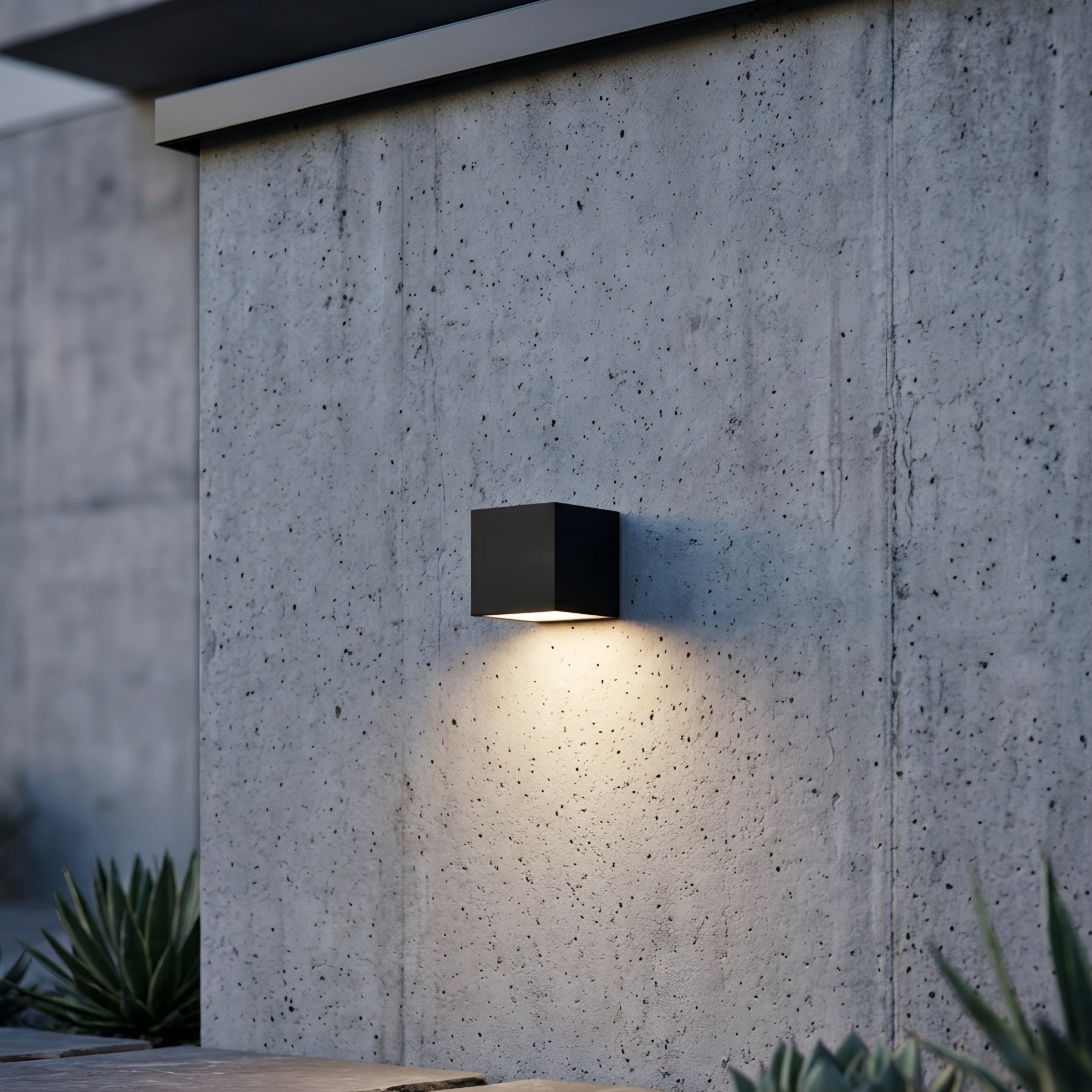 Cubren Cube Wall Sconce – Modern Black Outdoor LED Downlight Waterproof Patio Entryway Decorative Lighting