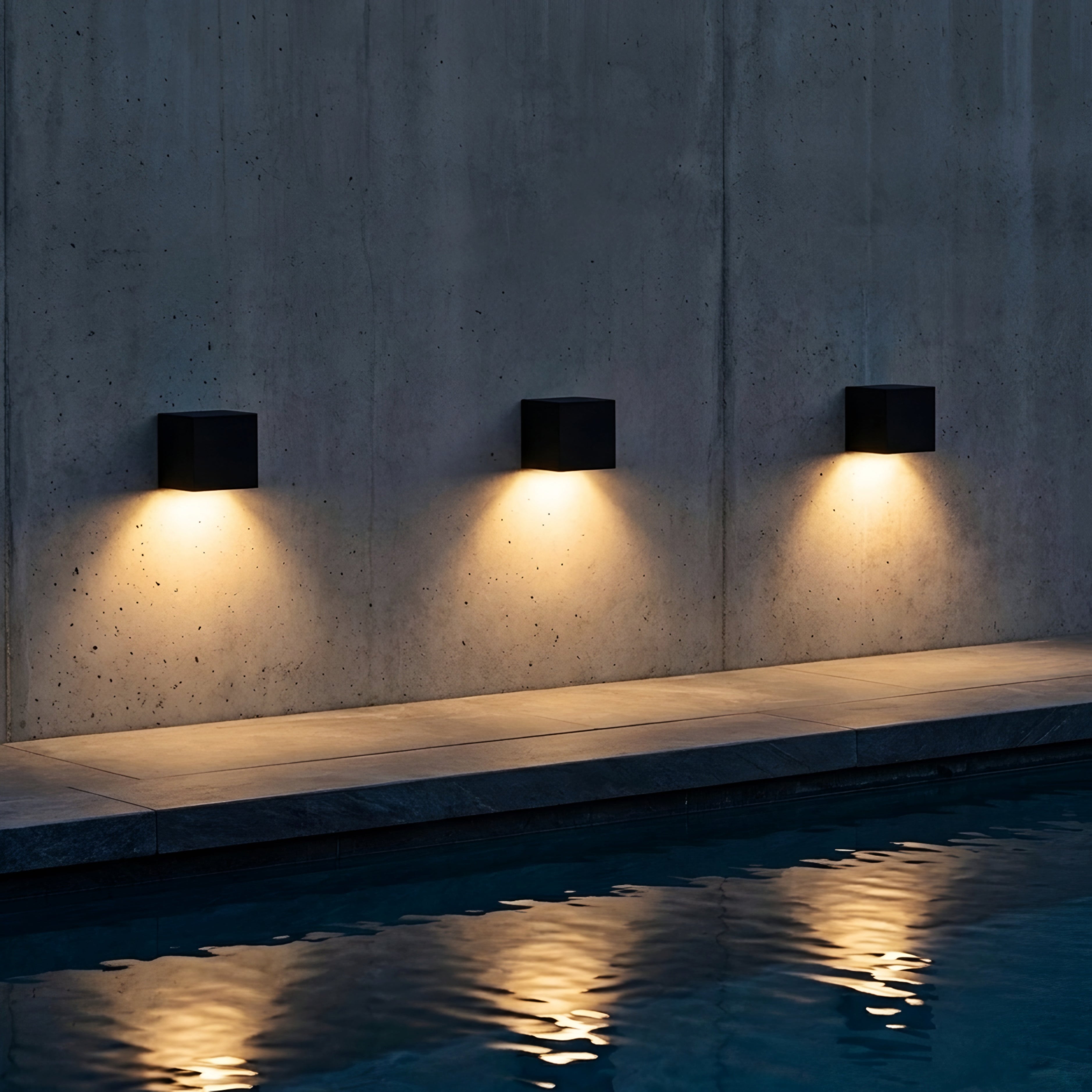 Cubren Cube Wall Sconce – Modern Black Outdoor LED Downlight Waterproof Patio Entryway Decorative Lighting