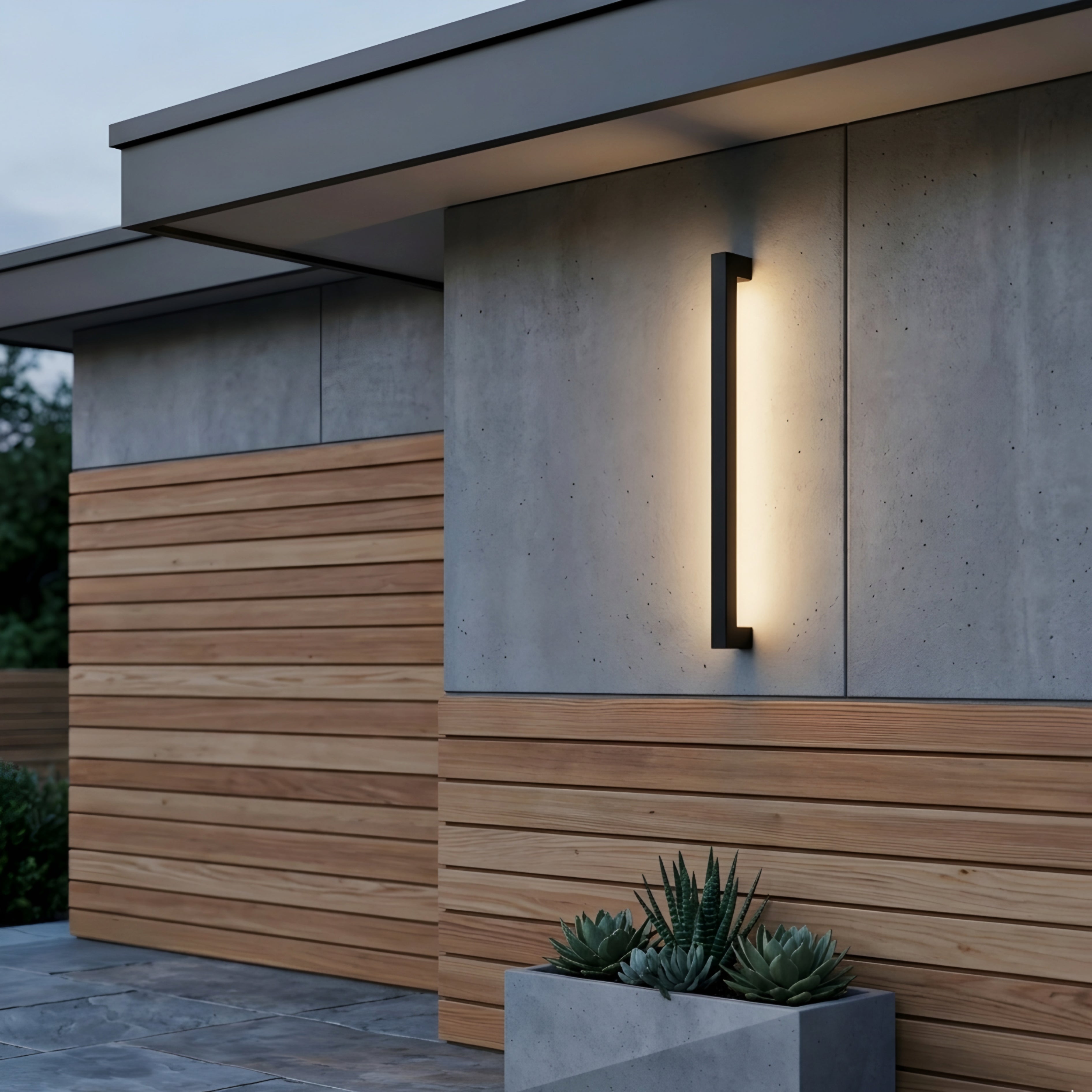 Straton Linear Wall Sconce – LED Outdoor Black Modern Vertical Bar Light Patio Entryway Decorative Lighting