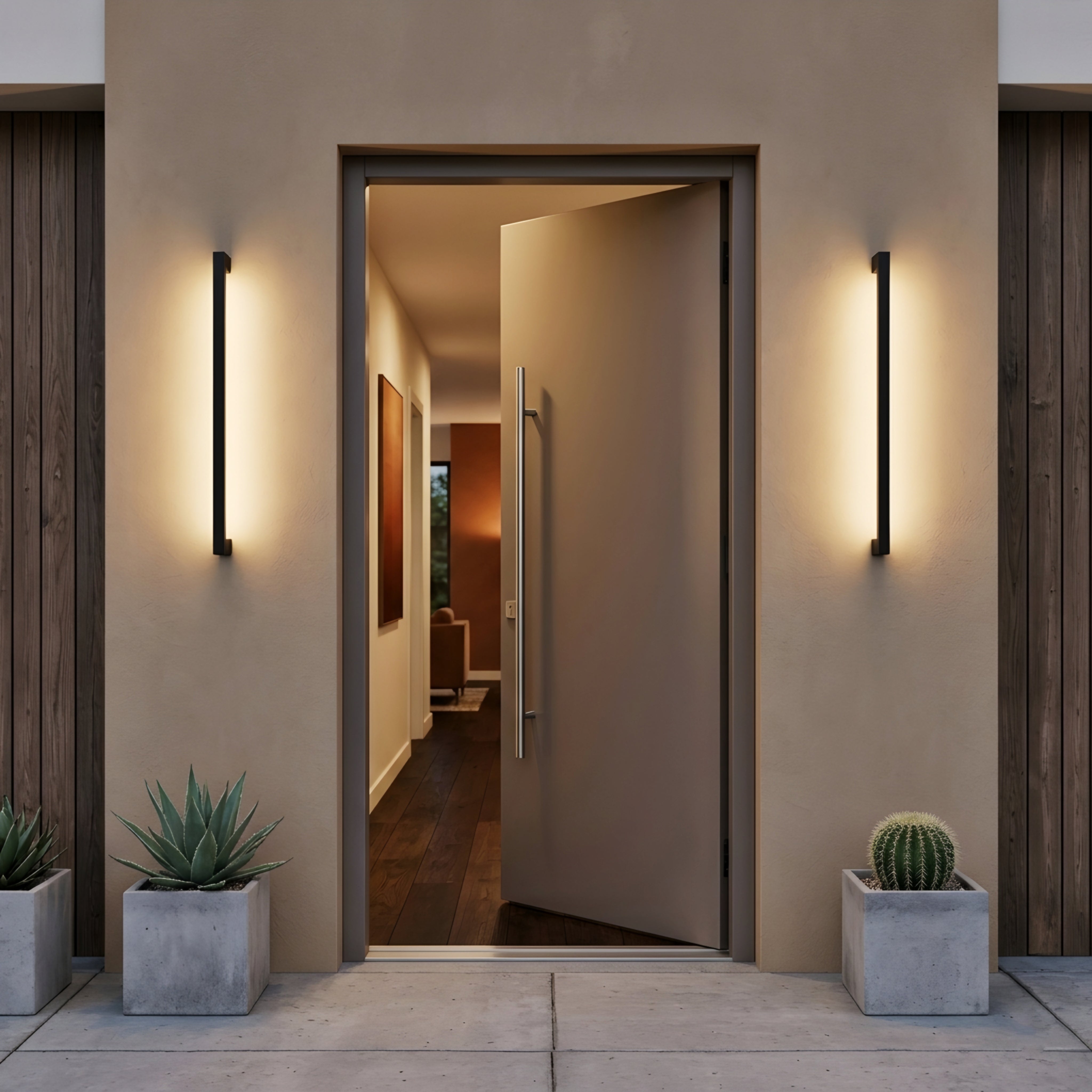 Straton Linear Wall Sconce – LED Outdoor Black Modern Vertical Bar Light Patio Entryway Decorative Lighting
