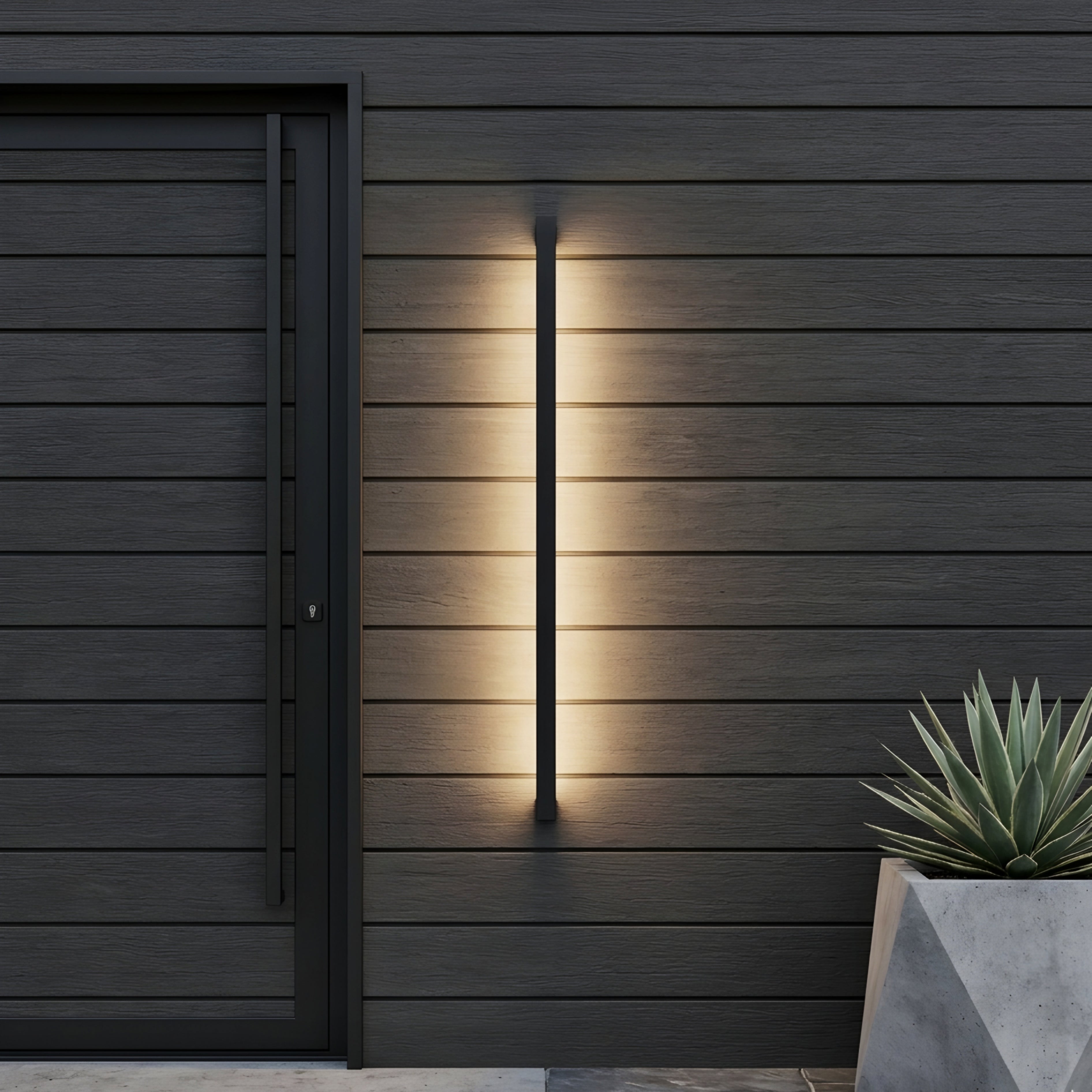 Straton Linear Wall Sconce – LED Outdoor Black Modern Vertical Bar Light Patio Entryway Decorative Lighting