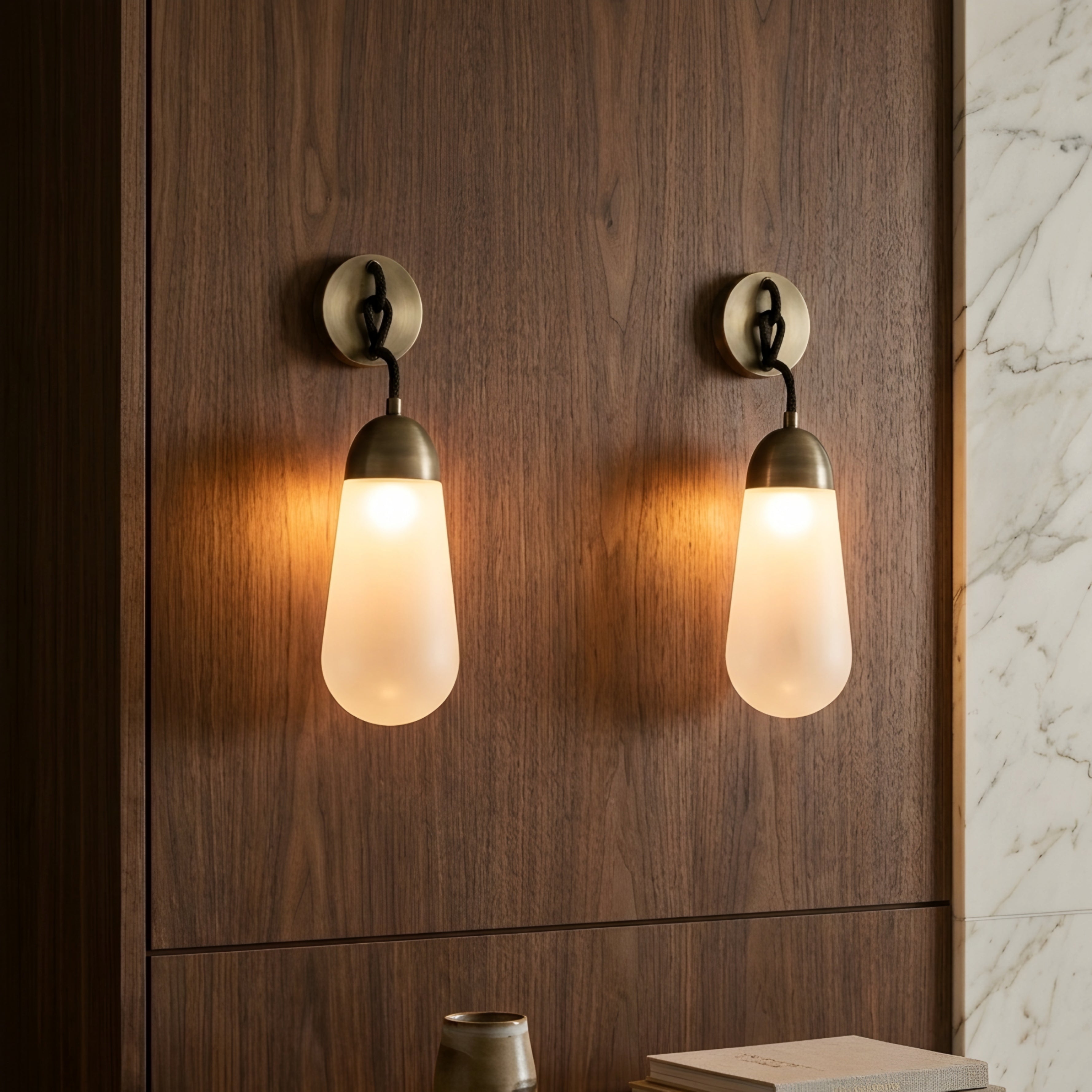 Gondara Teardrop Wall Sconce – Modern Frosted Glass Wall Light Bedroom Living Room Decorative Lighting